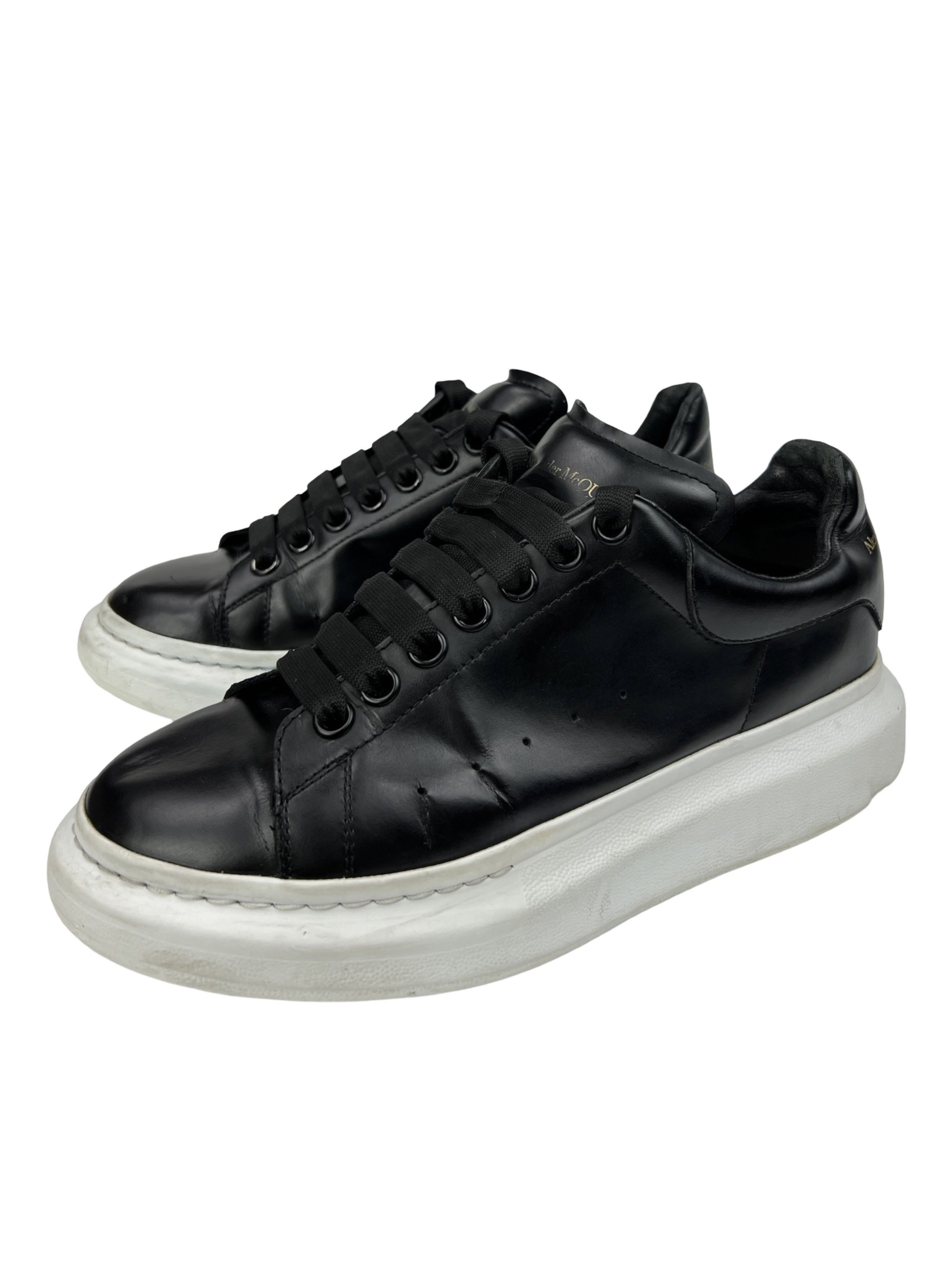 Alexander McQueen Black Leather 441632 Oversized Platform
