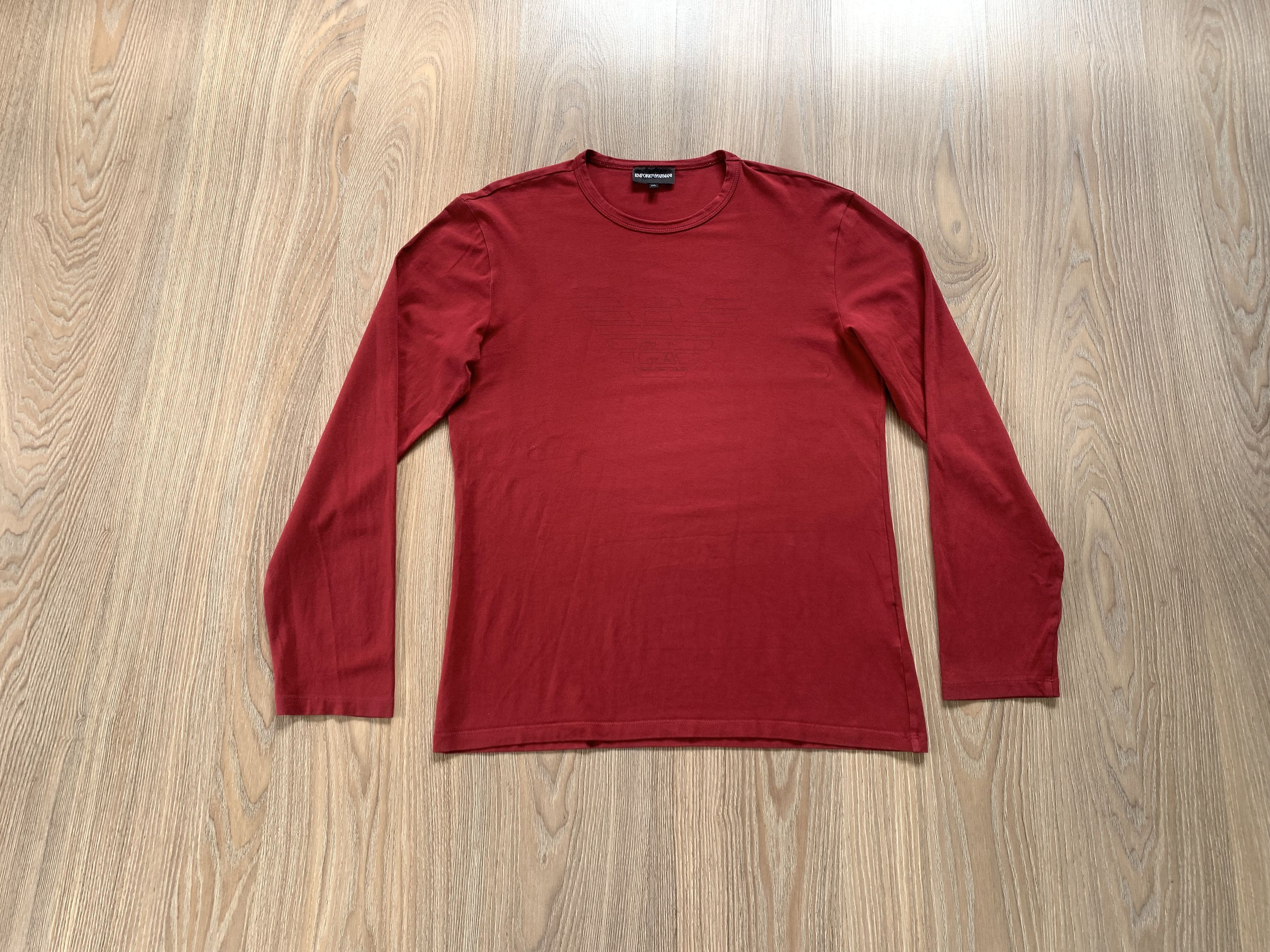 Emporio Armani Vintage Emporio Armani Red Long Sleeve T-Shirt Size US L / EU 52-54 / 3 - 10 Thumbnail