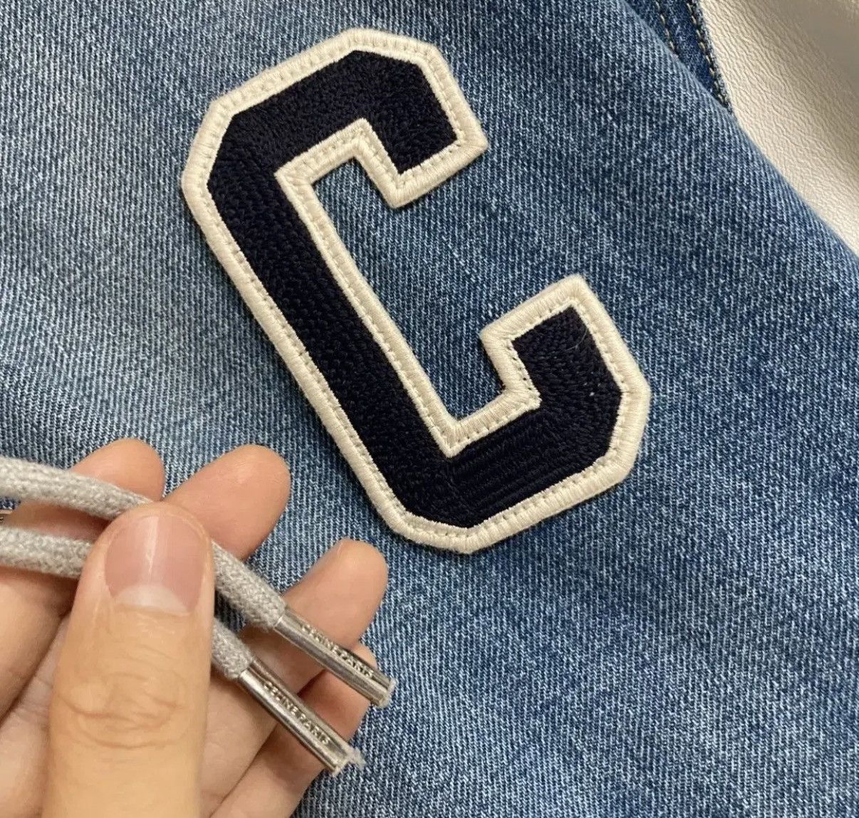 Celine Celine 24SS leather sleeve denim varsity jacket sz XS Size US XS / EU 42 / 0 - 7 Thumbnail