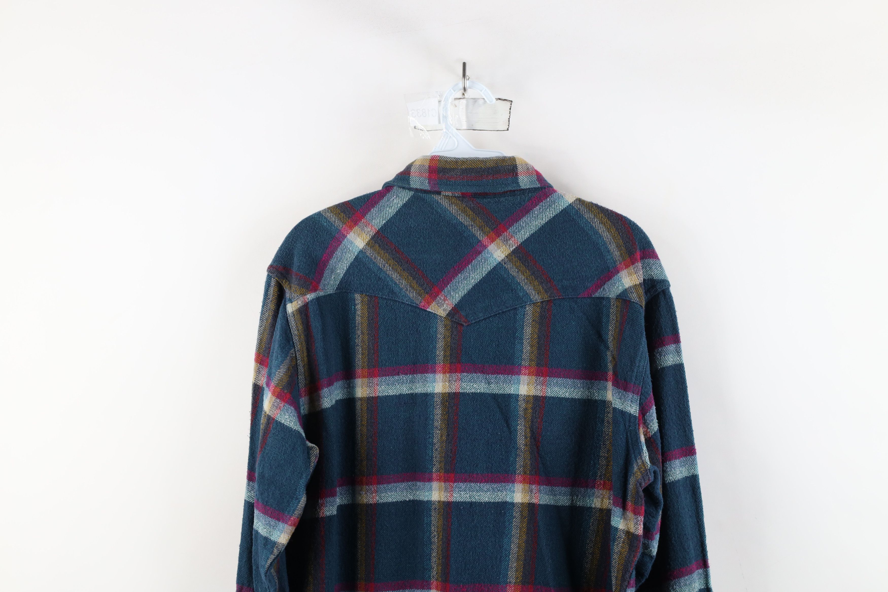 Vintage × Wrangler Vintage 90s Wrangler Heavyweight Flannel Snap Button Shirt Size US L / EU 52-54 / 3 - 10 Thumbnail