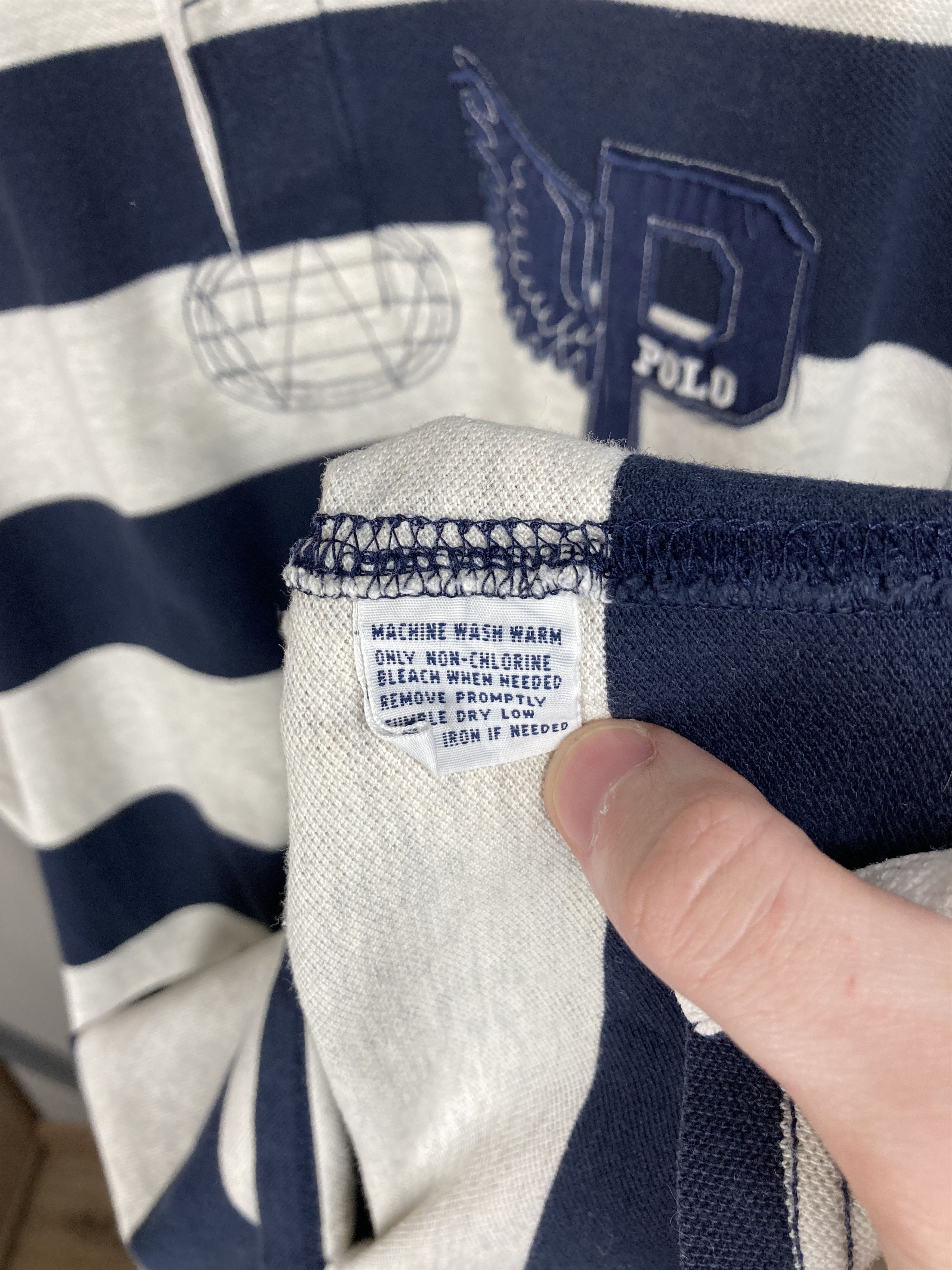 Polo Ralph Lauren PRL Ralph Lauren P-Wing Stripped Cheef Keef Polo Shirt 90s Size US XL / EU 56 / 4 - 8 Thumbnail