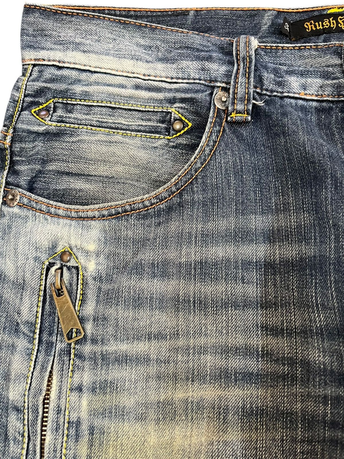 Edwin Vintage Rush Hour Red Indian Embroidded Buckle Belt Denim Size US 33 - 5 Thumbnail