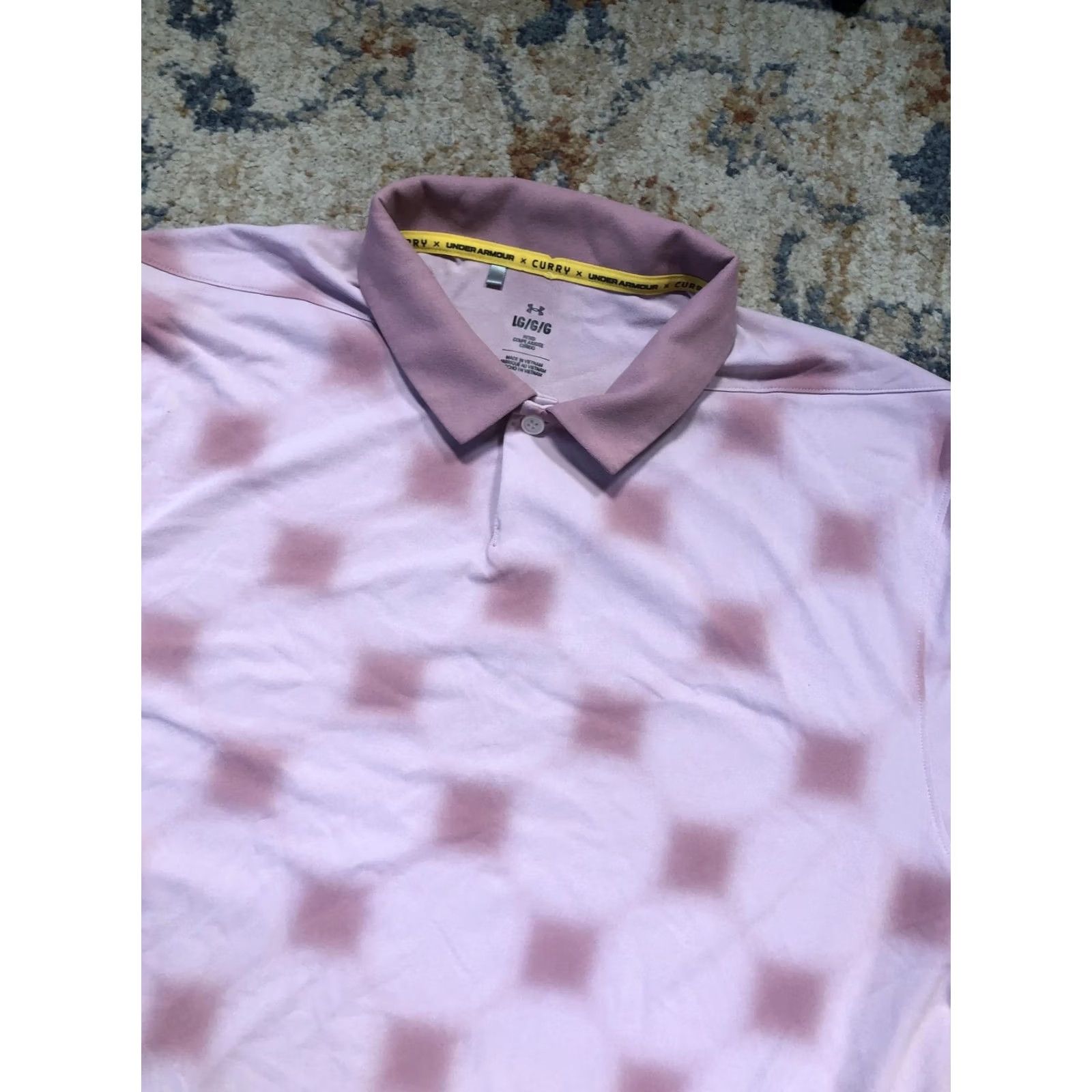 Under Armour Under Armour Curry Polo Shirt Mens L Pink Geometric Performance Short Sleeve Size US L / EU 52-54 / 3 - 6 Thumbnail