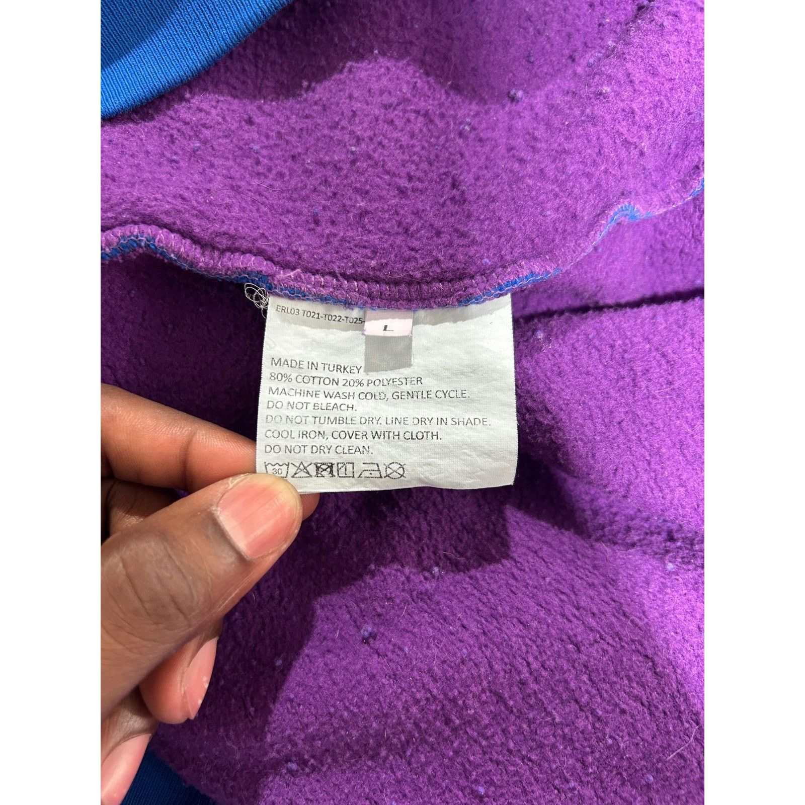 ERL ERL SWIRL HOODIE 'PURPLE' SIZE LARGE PREOWNED Size US L / EU 52-54 / 3 - 10 Thumbnail