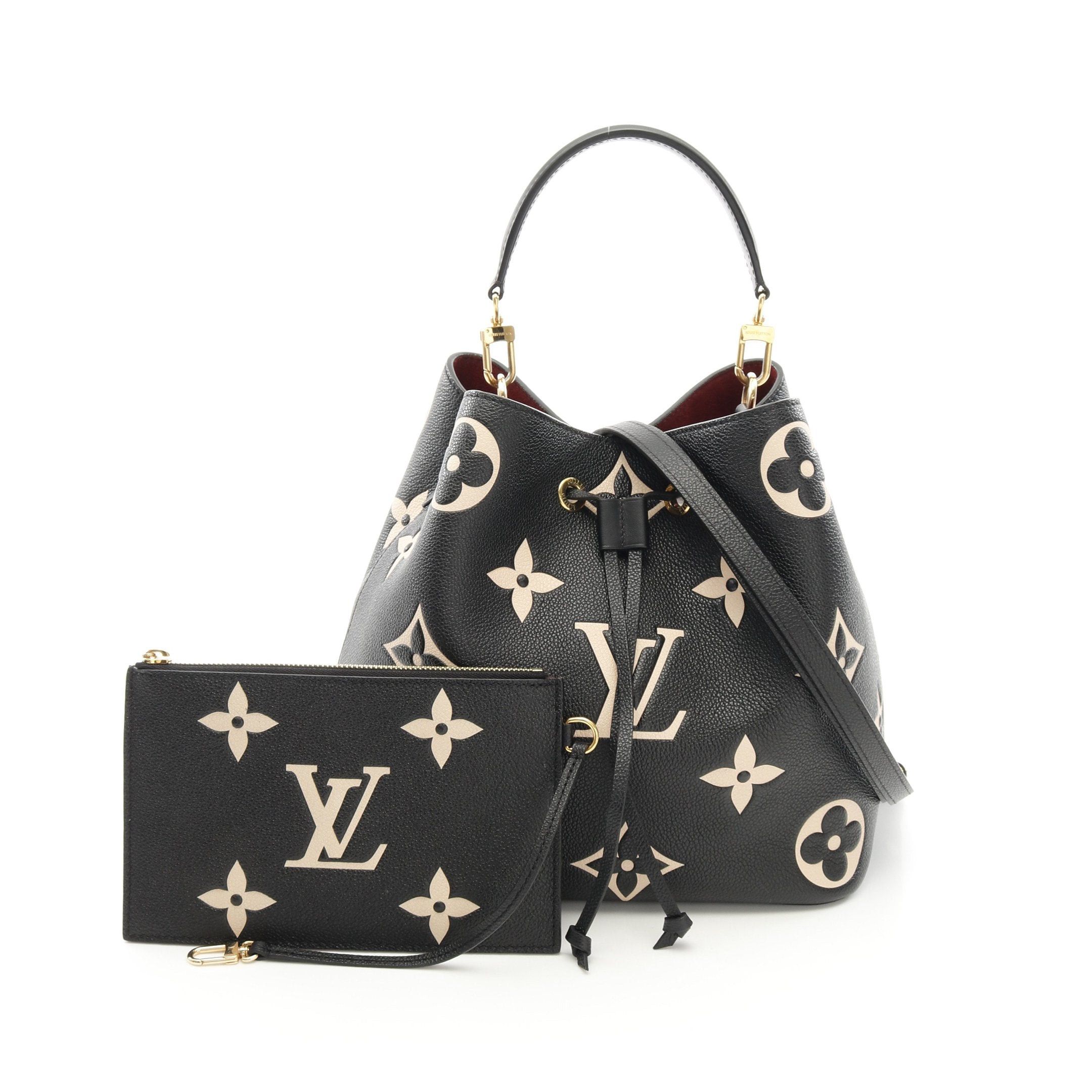 Louis Vuitton Louis Vuitton Neo Noe Mm Bicolor Monogram Empreinte Shoulder Bag Leather Black Beige Size ONE SIZE - 1 Thumbnail