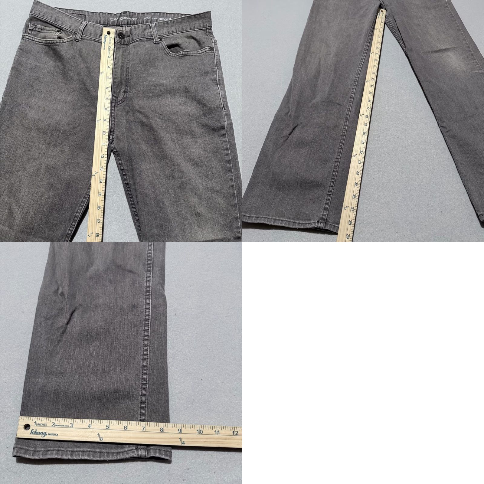 Calvin Klein Calvin Klein Jeans Gray Denim Mid Rise Classic Straight Fit Zip Fly 36x30 Mens Jeans Size US 36 / EU 52 - 9 Thumbnail