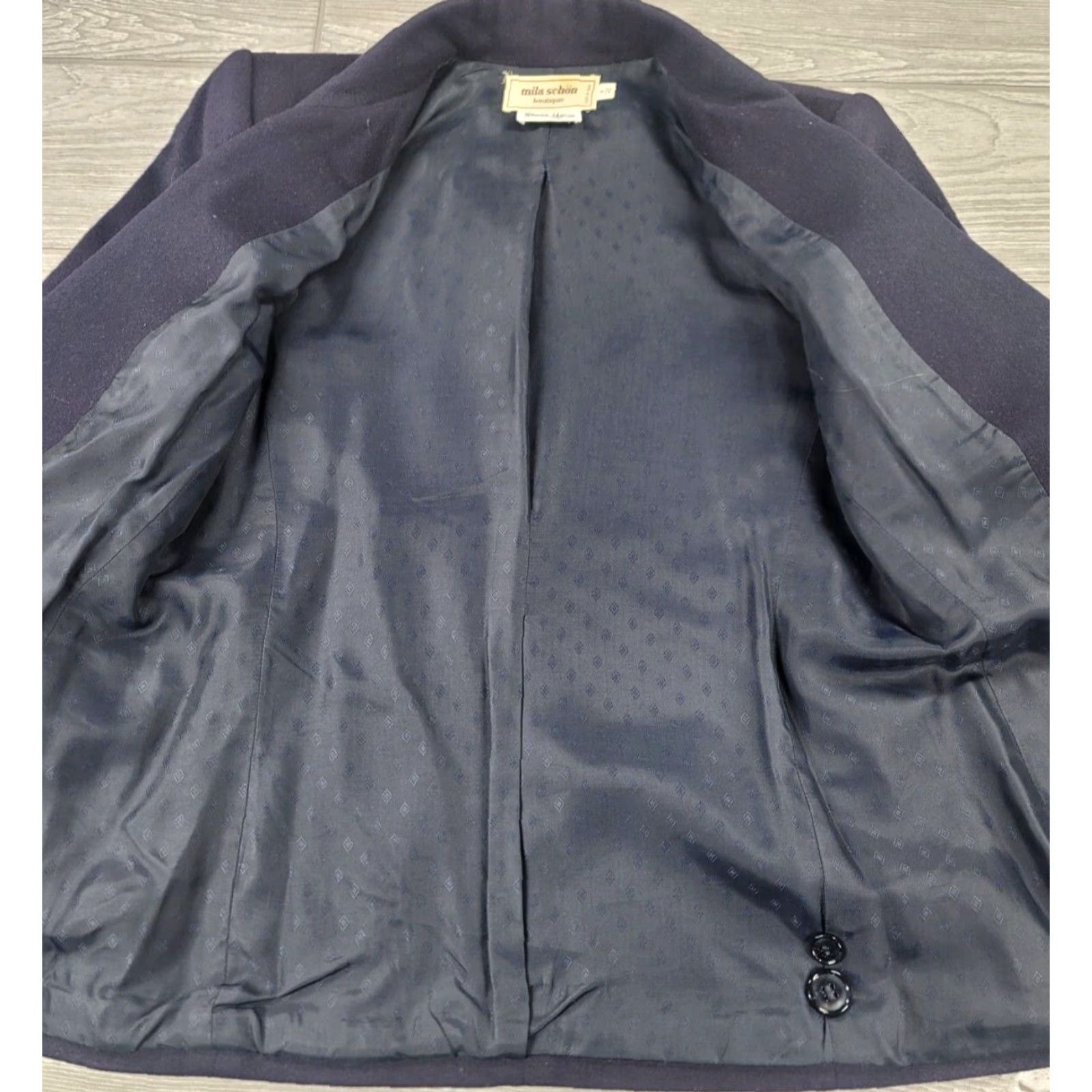 Vintage VINTAGE Mila Schon Blazer Women Wool Beaded Logo 70s 80s 90s Paris Italy Sz 6/40 Blue S/L Regular Buttons Size M / US 6-8 / IT 42-44 - 7 Thumbnail