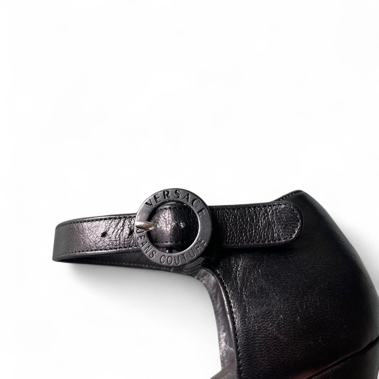 Versace Jeans Couture Vintage Versace Jeans Couture Leather Block Heels Size US 8 / IT 38 - 3 Thumbnail