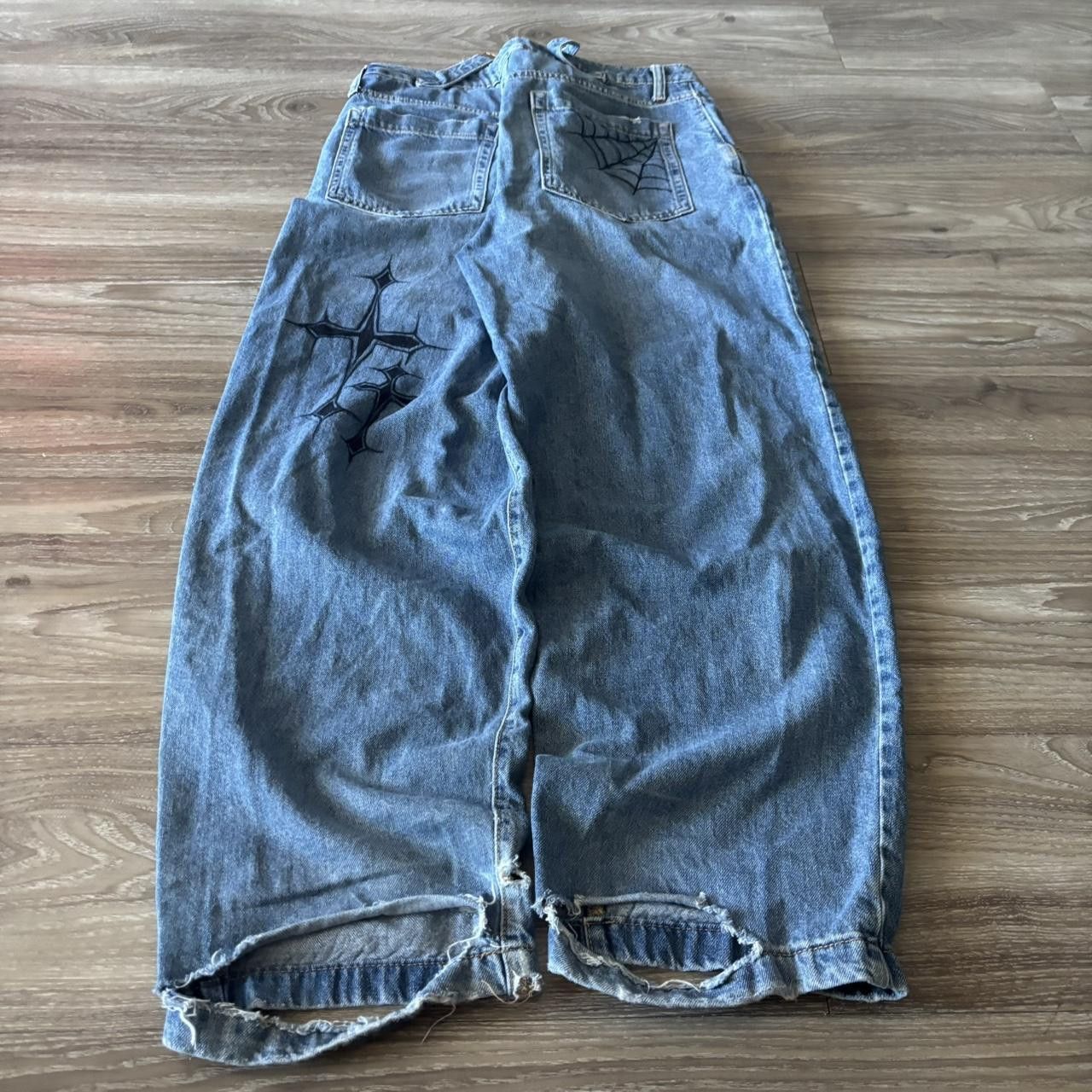 Japanese Brand Crazy Vintage Y2K/2000s Baggy Streetwear Skater Denim Jeans! 30x29 Size US 30 / EU 46 - 4 Thumbnail