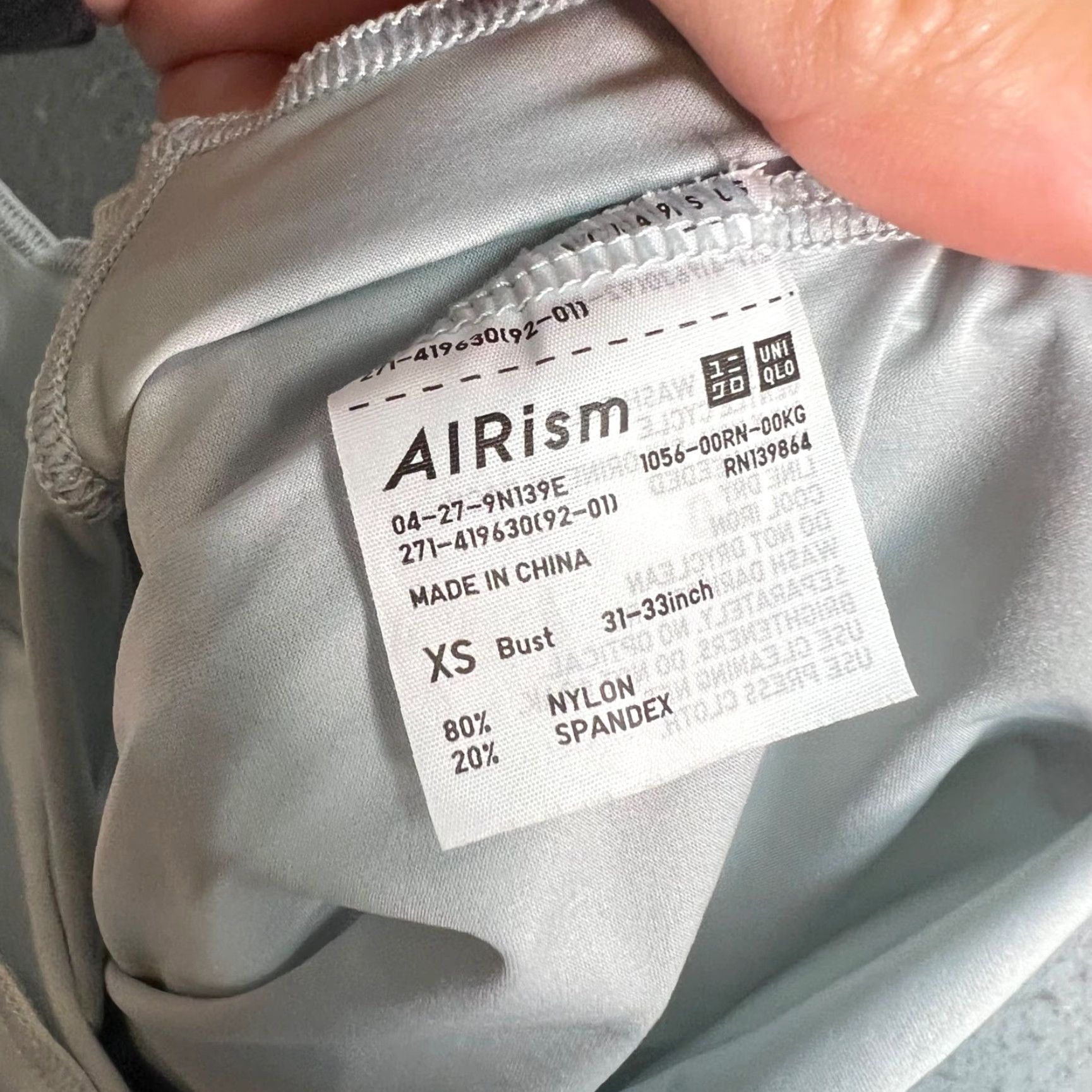 Uniqlo Uniqlo AIRism x Alexander Wang Womens XS Light Gray V-Neck Bodysuit Bodysuit Size XS / US 0-2 / IT 36-38 - 3 Thumbnail
