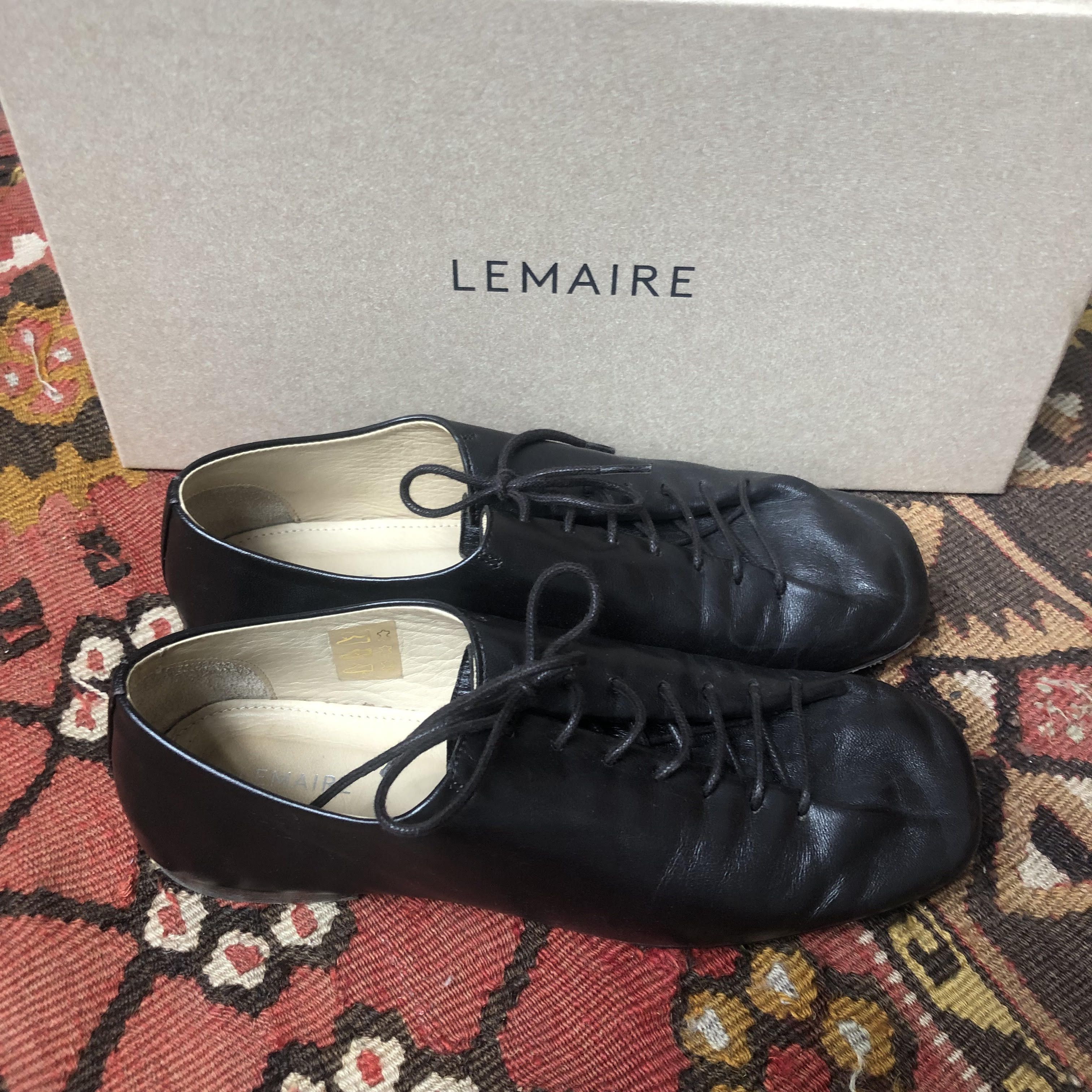Lemaire Lemaire Black Flat Lace Derby Size US 7 / IT 37 - 2 Thumbnail