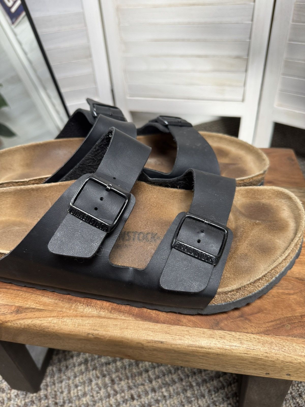 Birkenstock Men’s Leather Sandals Birkenstock Arizona Black Size:12 Size US 12 / EU 45 - 15 Thumbnail