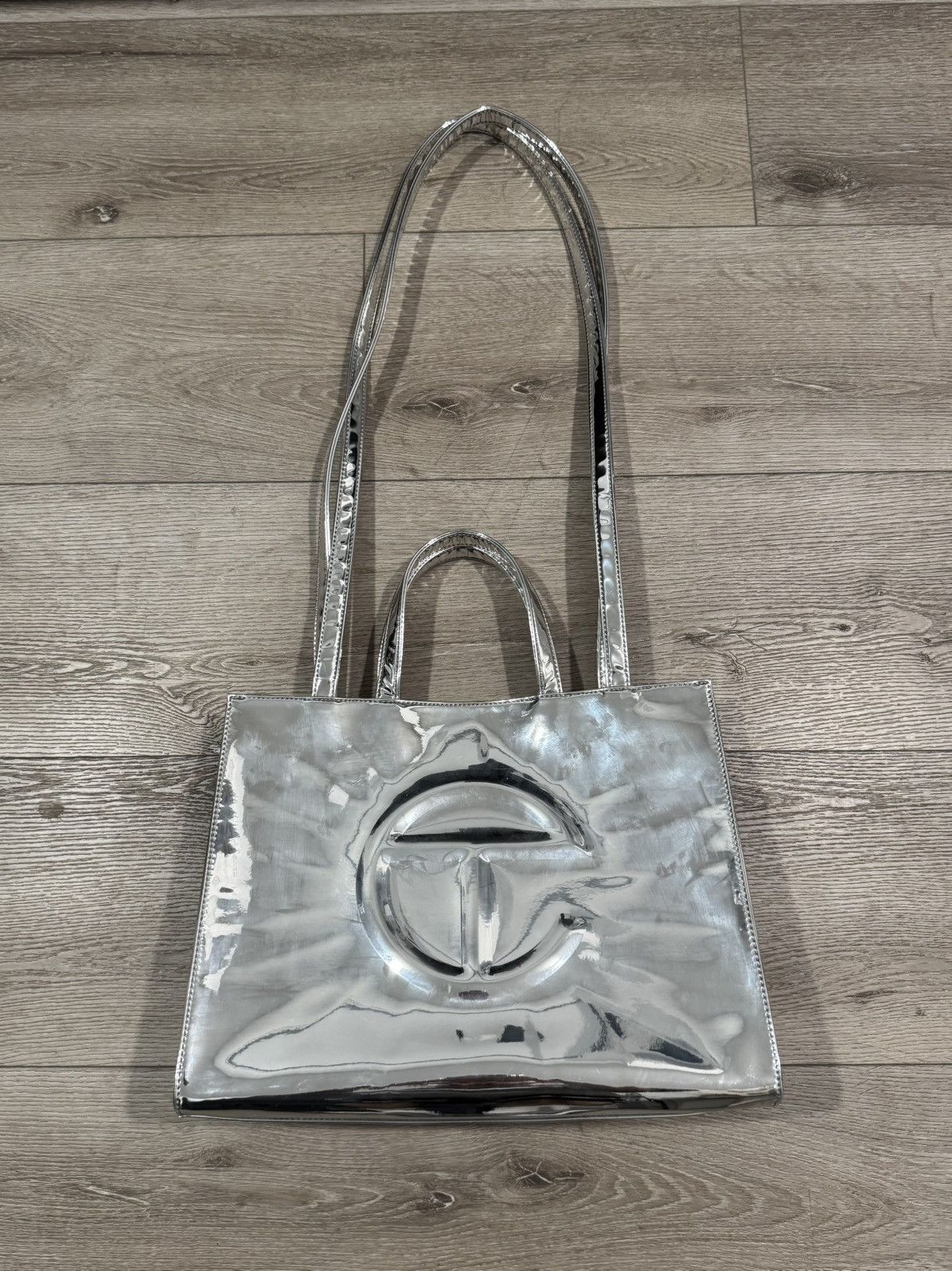 Mirror Telfar Medium Crossbody Bag in Silver, Women's