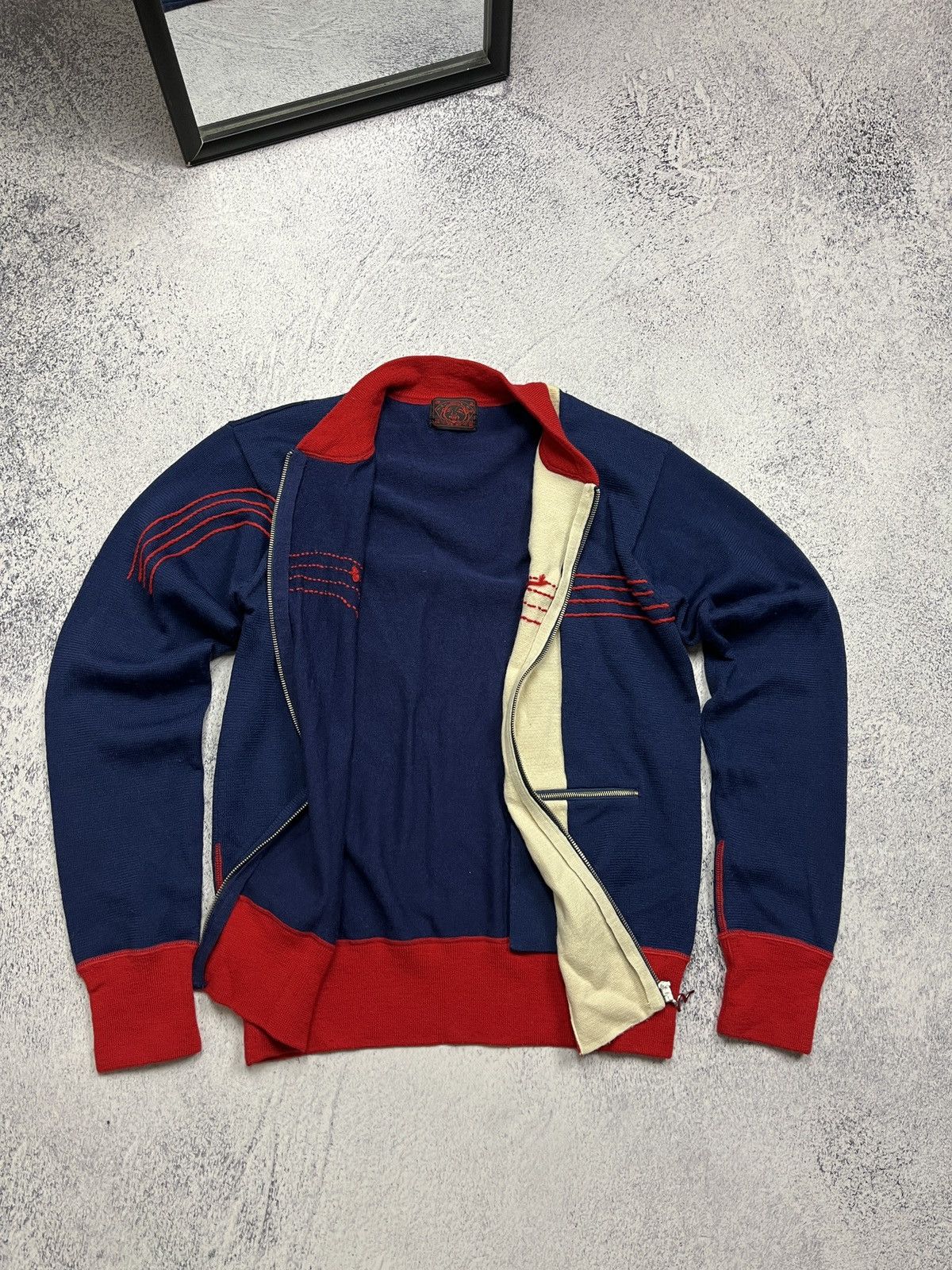 Evisu Vintage Evisu Big Logo Wool Knitted Zip Sweater Jacket Rare Size US S / EU 44-46 / 1 - 9 Thumbnail