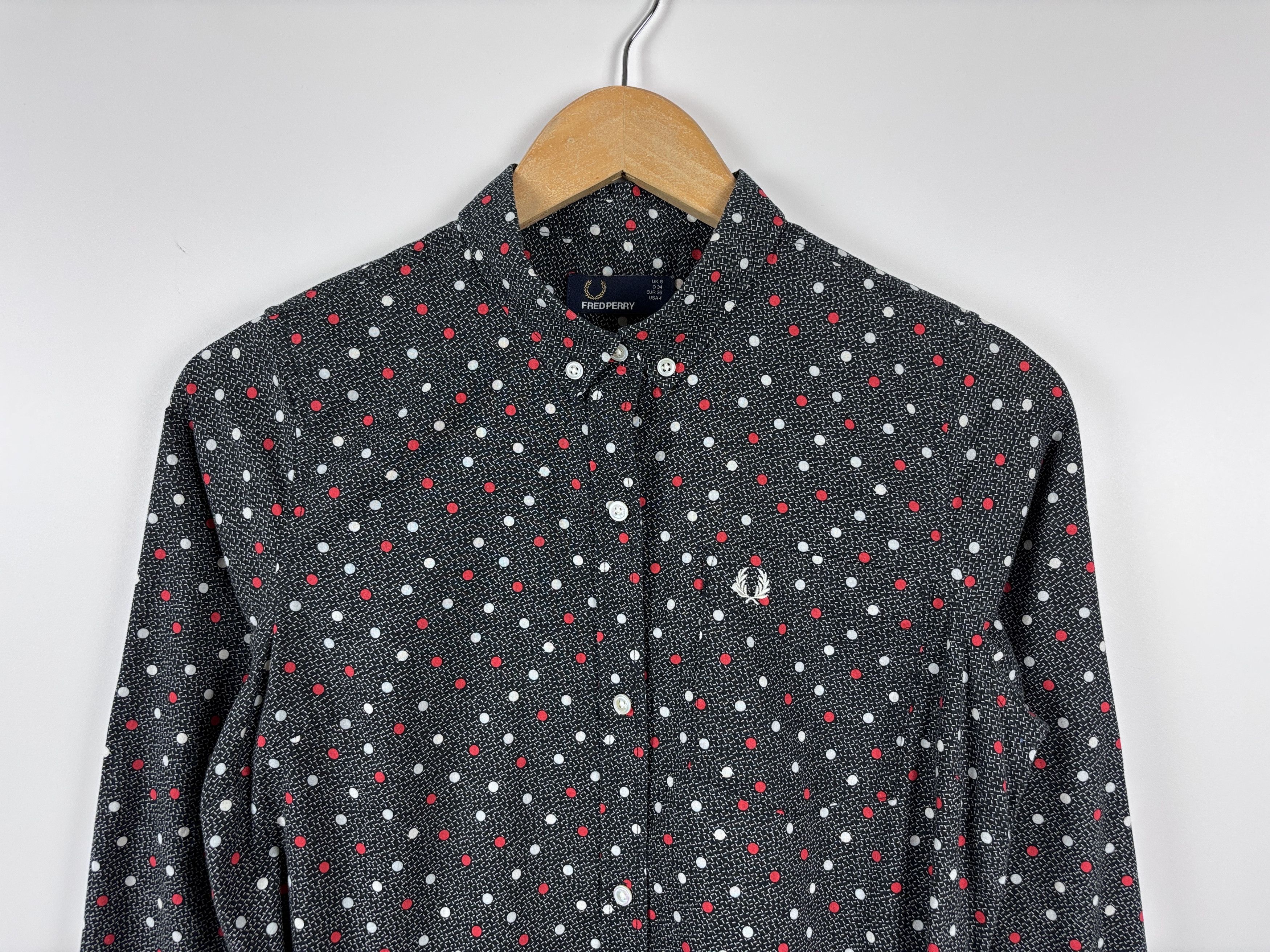 Fred Perry Fred Perry Polka Dot Belted Shirt Dress Gray US 4 / UK 8 Size S / US 4 / IT 40 - 2 Thumbnail