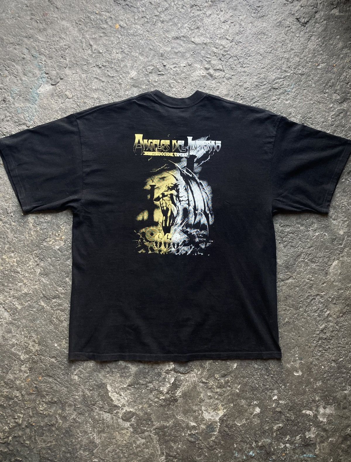 Band Tees × Vintage Vintage 90s Ángeles Del Infierno Mexican Bootleg Band Tee Size US XL / EU 56 / 4 - 10 Thumbnail