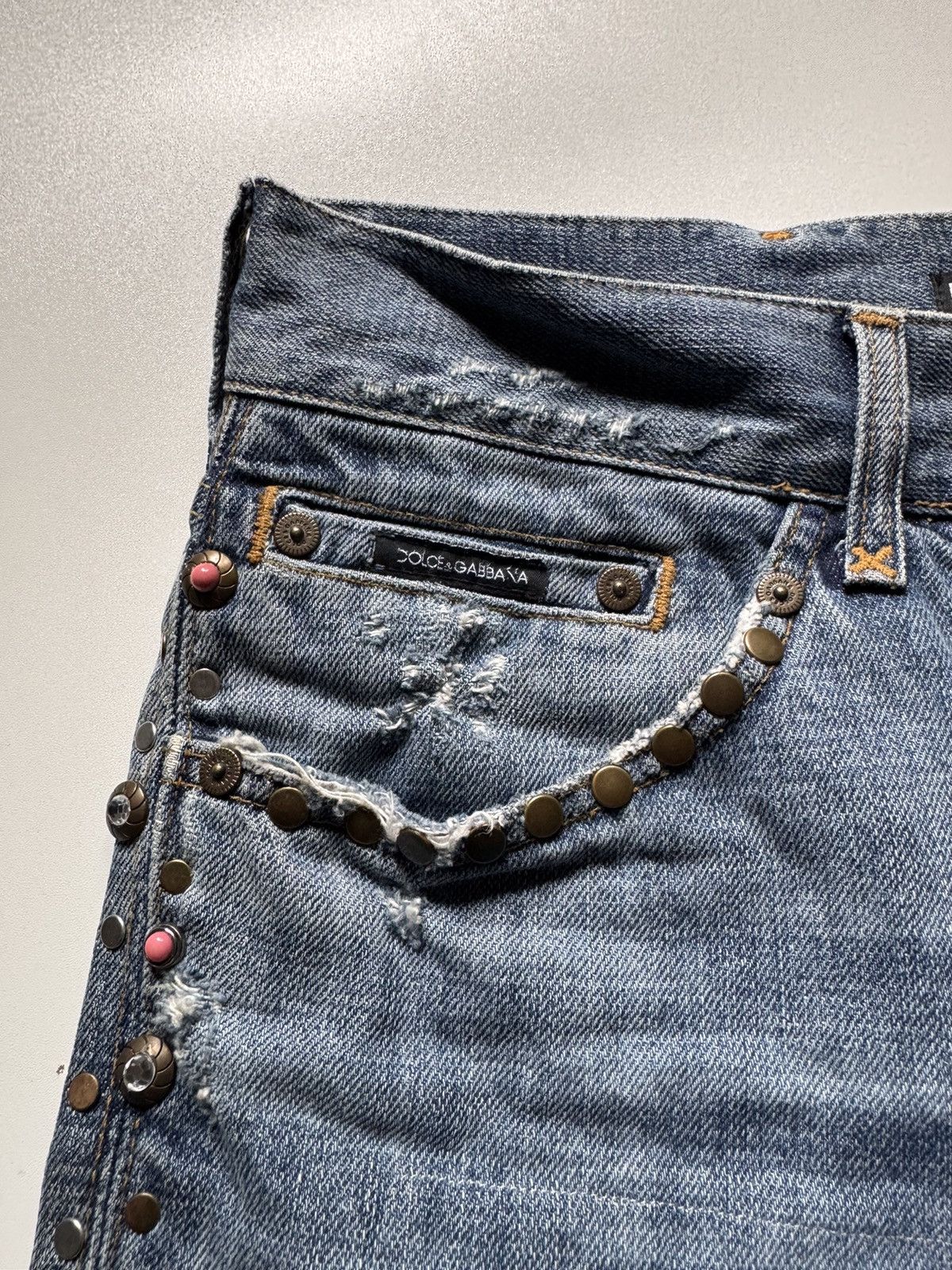 Dolce & Gabbana Rare Dolce Gabbana Studded Rhinestones Jeans Size US 30 / EU 46 - 9 Thumbnail