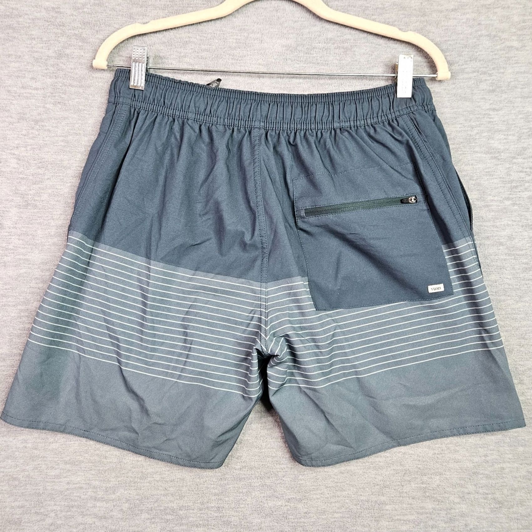Vuori Vuori Shorts Mens M Trail Blue White Striped V341 Performance Athleisure Athletic Pocket Adjustable Waist Pockets Regular Size M Blue Mens Size US 31 - 2 Thumbnail