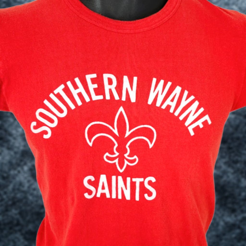 Russell Athletic VINTAGE Southern Wayne Saints T Shirt Mens XS Red 80s High School USA Russell Athletic Mens XS Red 80s High School USA Size US XS / EU 42 / 0 - 1 Thumbnail