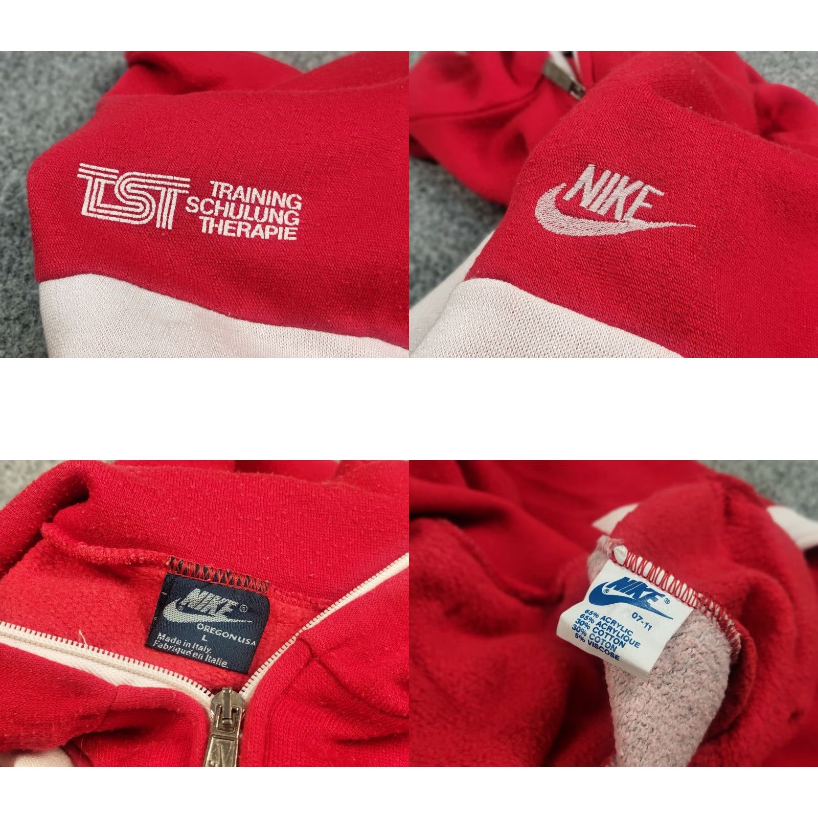 Nike VINTAGE Nike Oregon USA TST Red Pullover Zip Sweatshirt Shirt Mens L Red 80s USA Nike Sportswear Sweatshirt Size US L / EU 52-54 / 3 - 9 Thumbnail