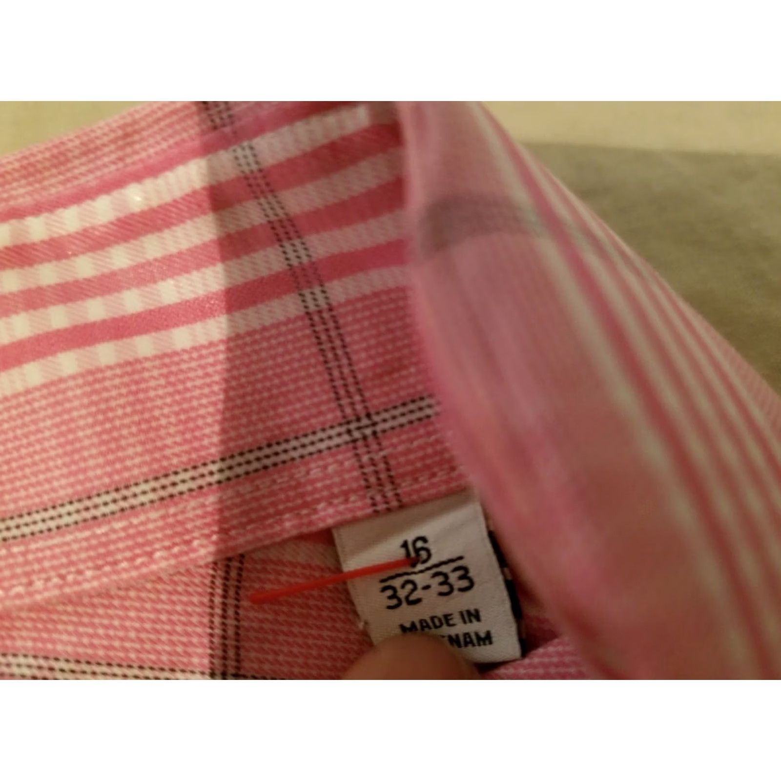 Nordstrom Mens John W. Nordstrom Dress Shirt 16 32 33 Pink Button Cotton Size 42R - 4 Thumbnail