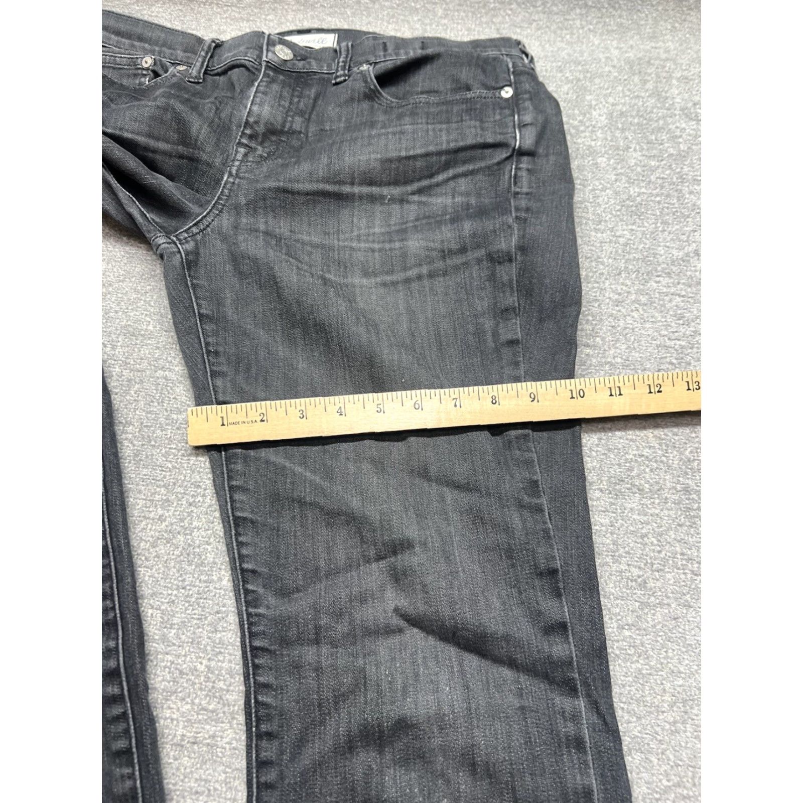 Madewell Madewell Slim Straight Jeans Women Black Denim 32x28 Mid Rise 32 Inseam Size 24" / US 00 / IT 34 - 4 Thumbnail