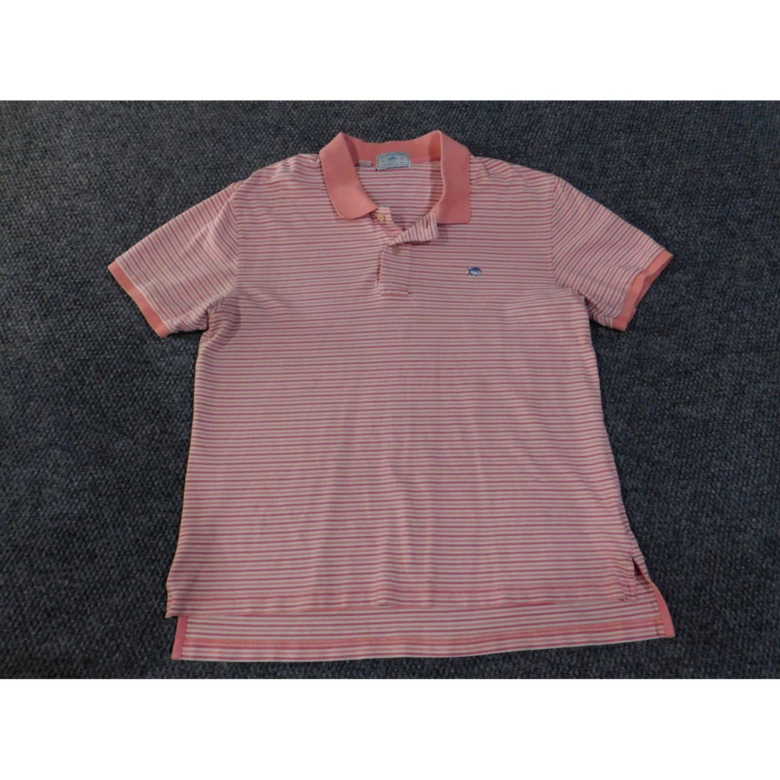 Southern Tide Southern Tide Polo Shirt Mens L Pink White Striped Cotton Casual Short Sleeve Collar Logo Golf Summer 2020s Size US L / EU 52-54 / 3 - 2 Thumbnail