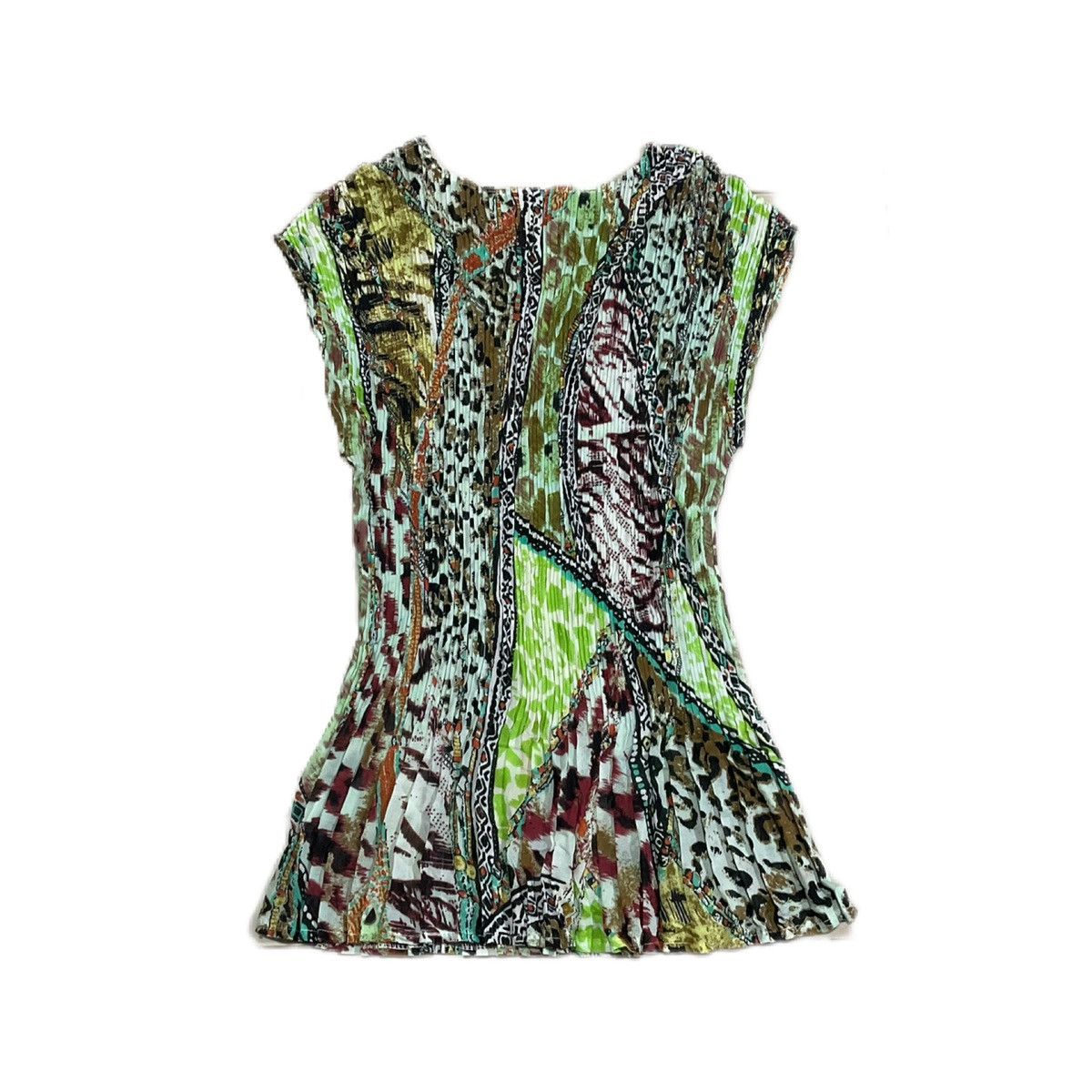 Issey Miyake × Japanese Brand × Pleats Please Issey Miyake 🔥Sick Japanese Pleats Please Style Pleated Leopard Mesh Top Size M / US 6-8 / IT 42-44 - 5 Thumbnail