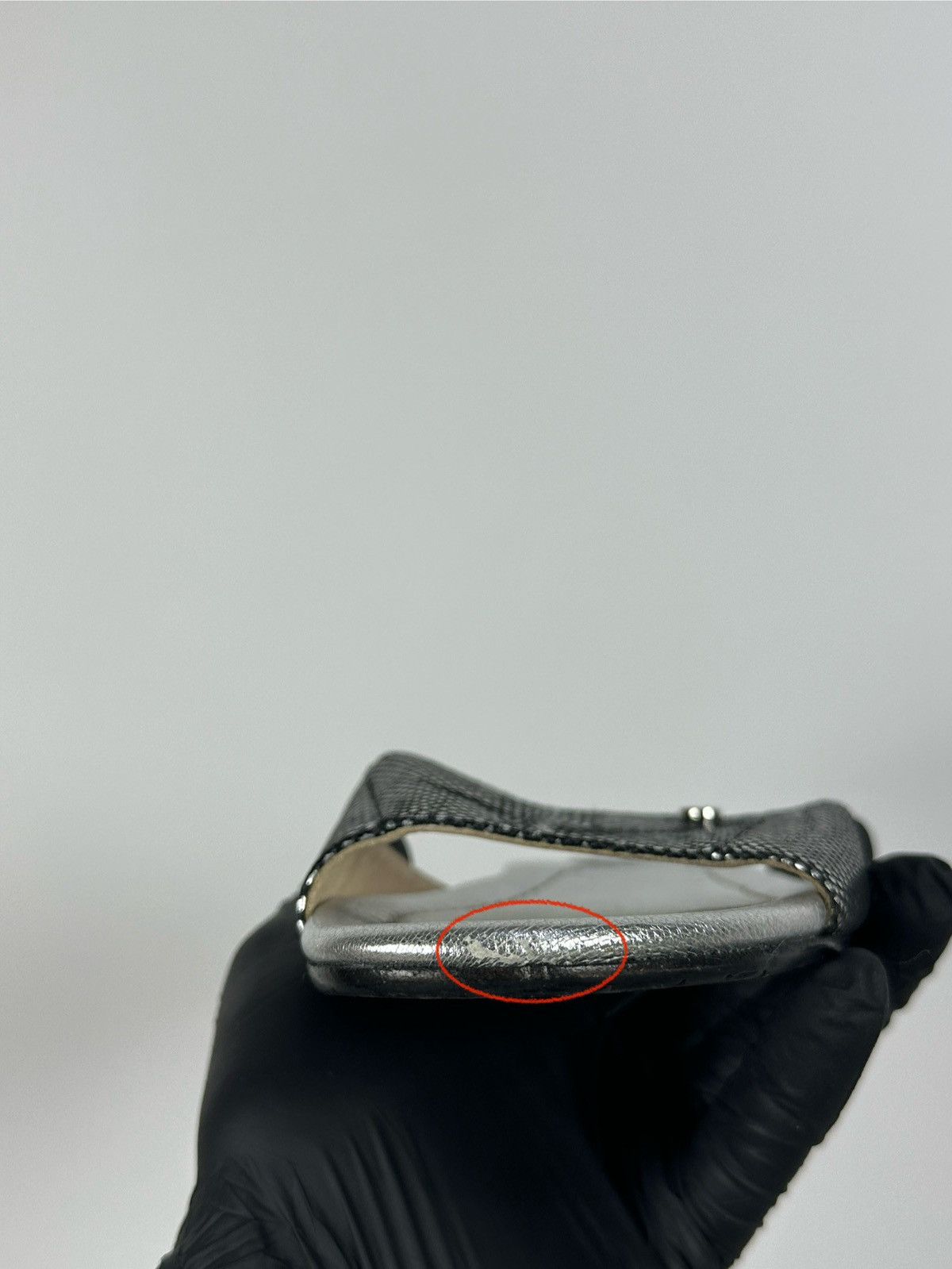 Jimmy Choo Jimmy Choo Metallic Black Snake Leather Slides Sandals Size US 6 / IT 36 - 19 Thumbnail