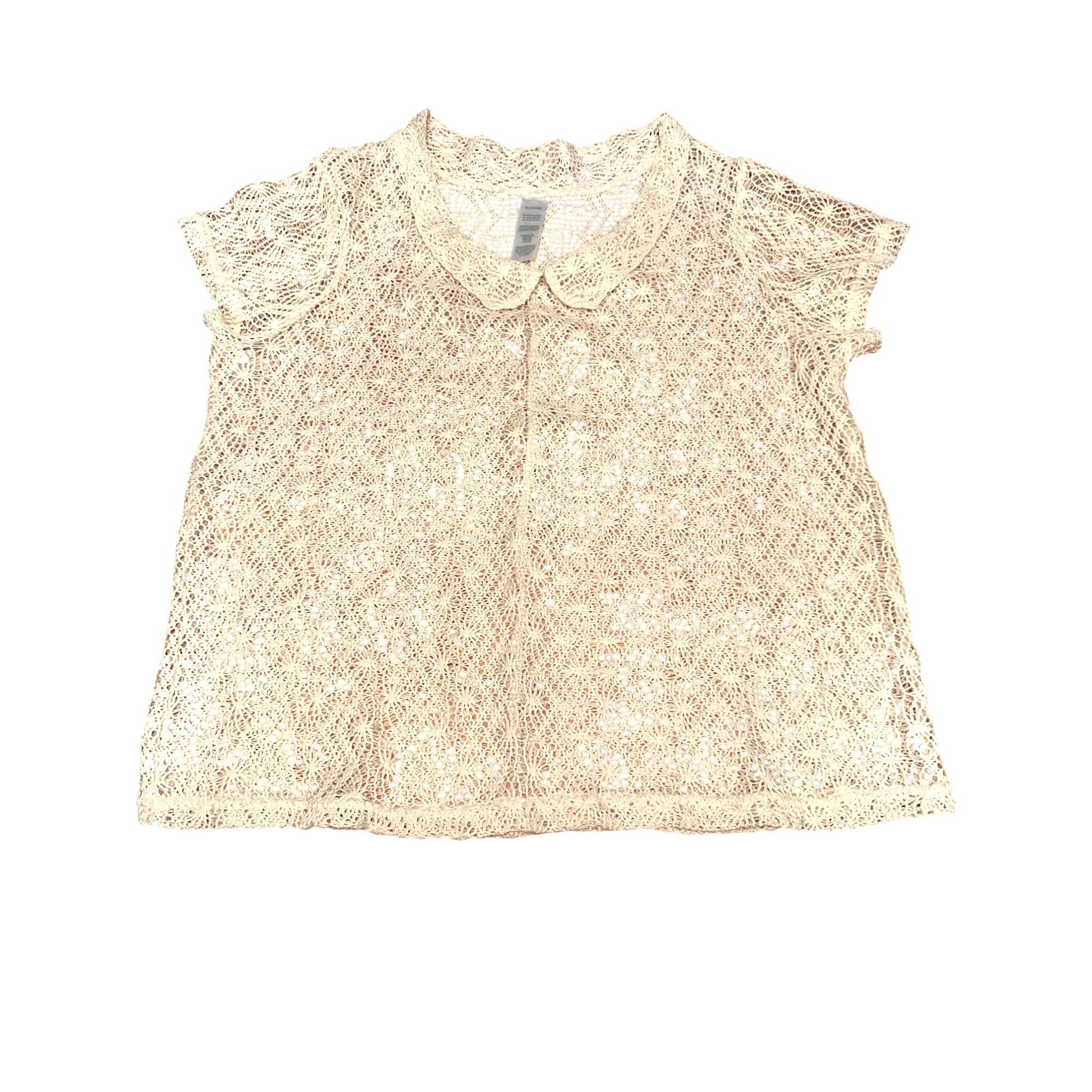 Other CCC Vintage Cream Lace Short Sleeve Embroidered Pullover Blo Size XL / US 12-14 / IT 48-50 - 5 Thumbnail