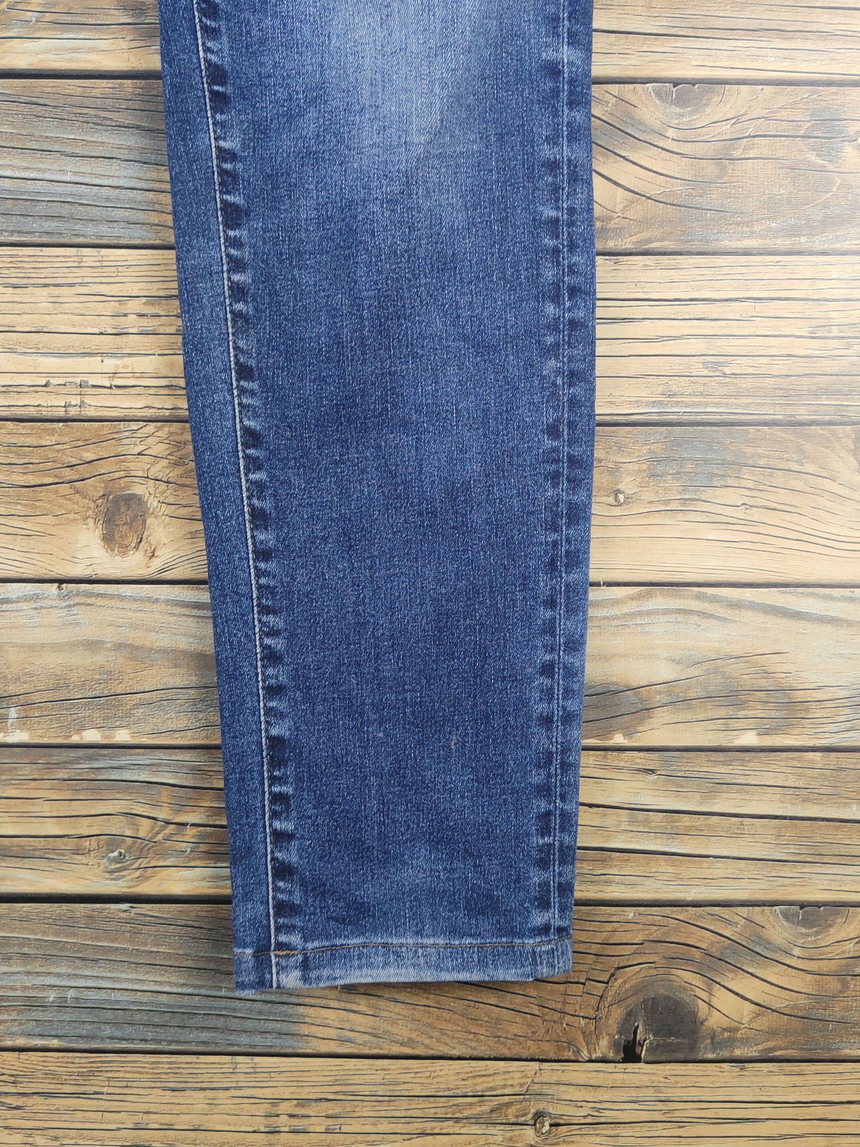 Japanese Brand Uniqlo Dark Blue Distressed Ripped Skinny Jeans #W1610 Size US 34 / EU 50 - 6 Thumbnail
