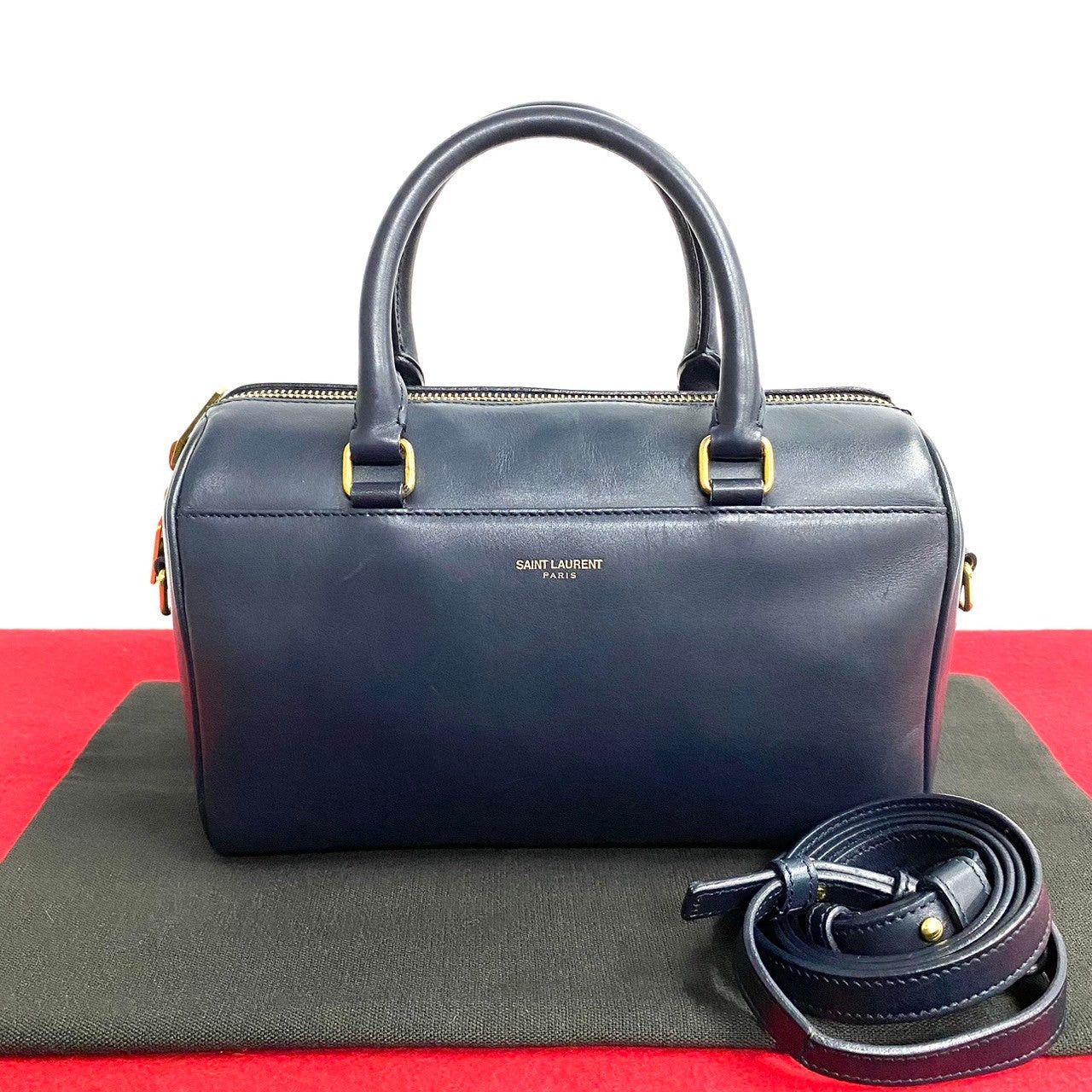 Yves Saint Laurent Yves Saint Laurent Shoulder Bag Navy Leather Size ONE SIZE - 1 Thumbnail