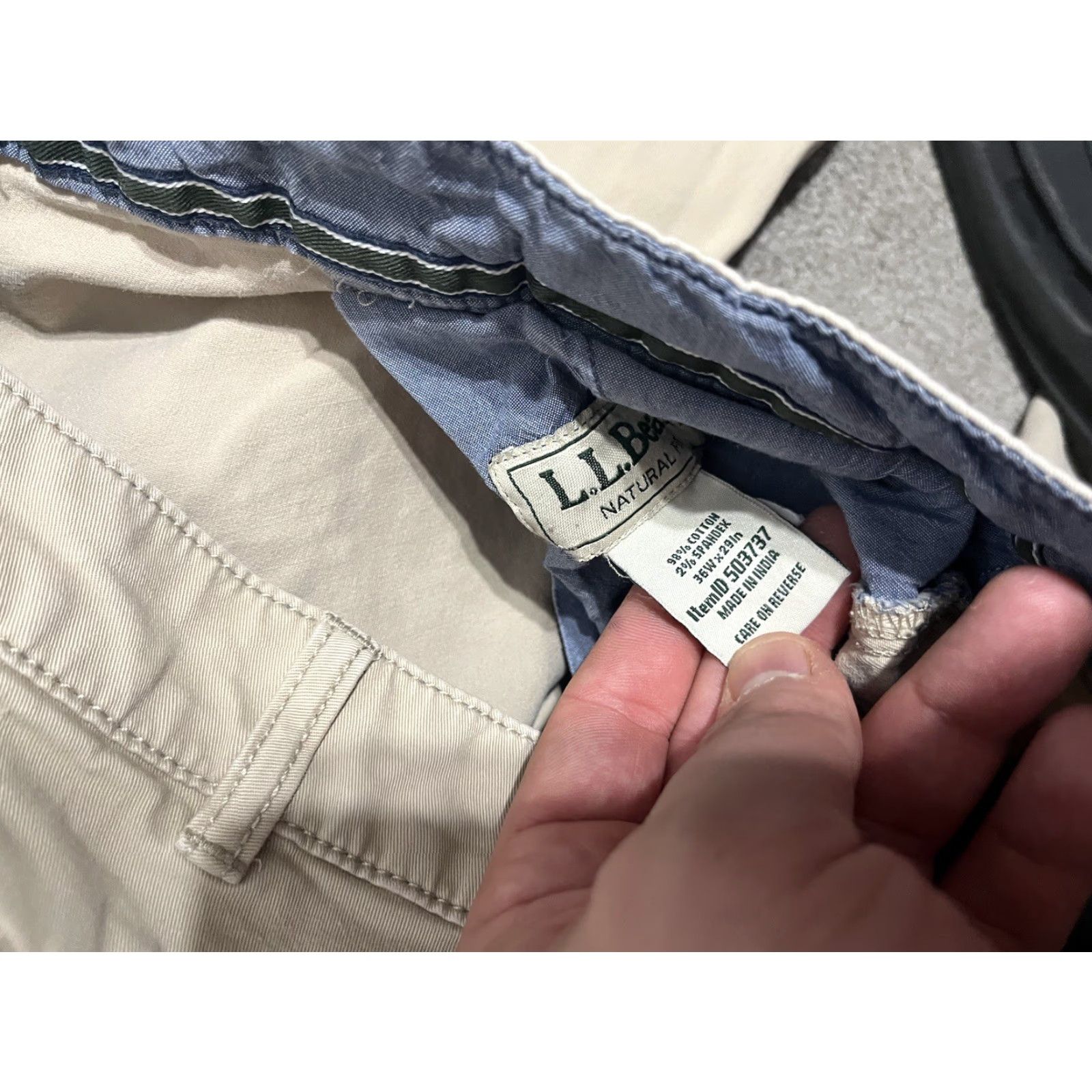 Vintage LL Bean Natural Fit Pants Flat Front Chino Cotton 503737 Mens Size 36x29 Beige Size US 36 / EU 52 - 5 Thumbnail