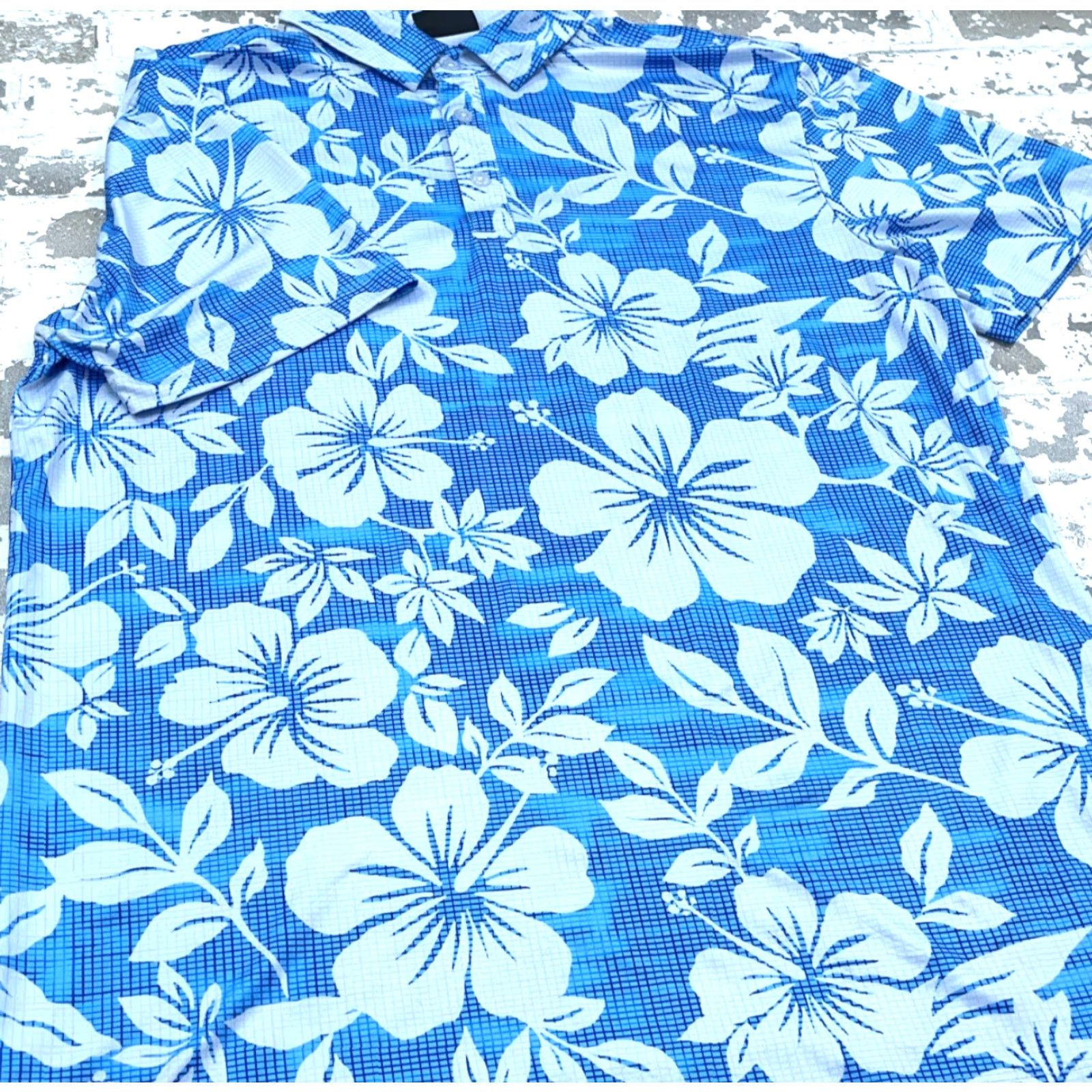Vintage Yatta Golf Polo Shirt Men Medium Blue Floral Print Performance Wicking Dry Size US M / EU 48-50 / 2 - 4 Thumbnail