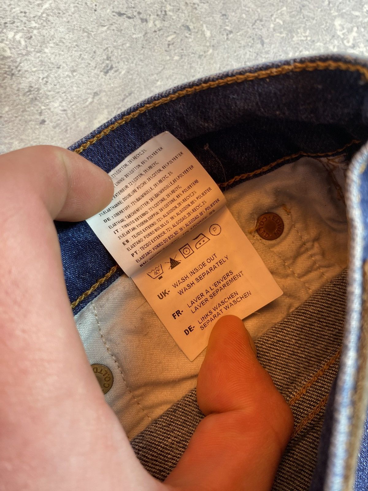 Designer × Edwin × Japanese Brand Edwin Men’s Blue Denim Jeans Size 34x34 Size US 34 / EU 50 - 11 Thumbnail