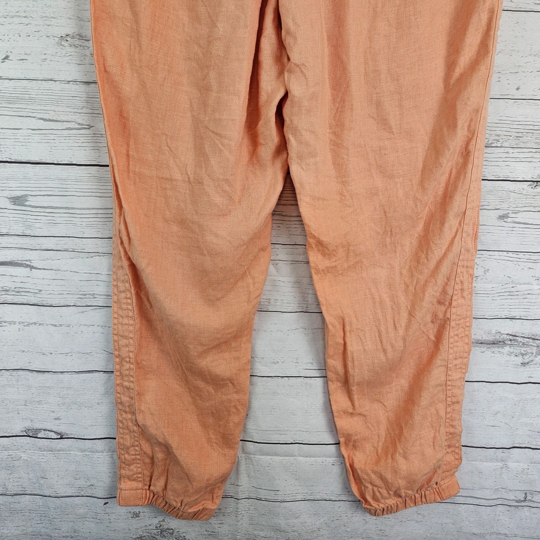 Athleta Athleta Womens Cabo Linen Jogger Sz 12 Orange High Rise Zip Pockets Shirt Pants Womens Size 34" / US 12 / IT 48 - 5 Thumbnail