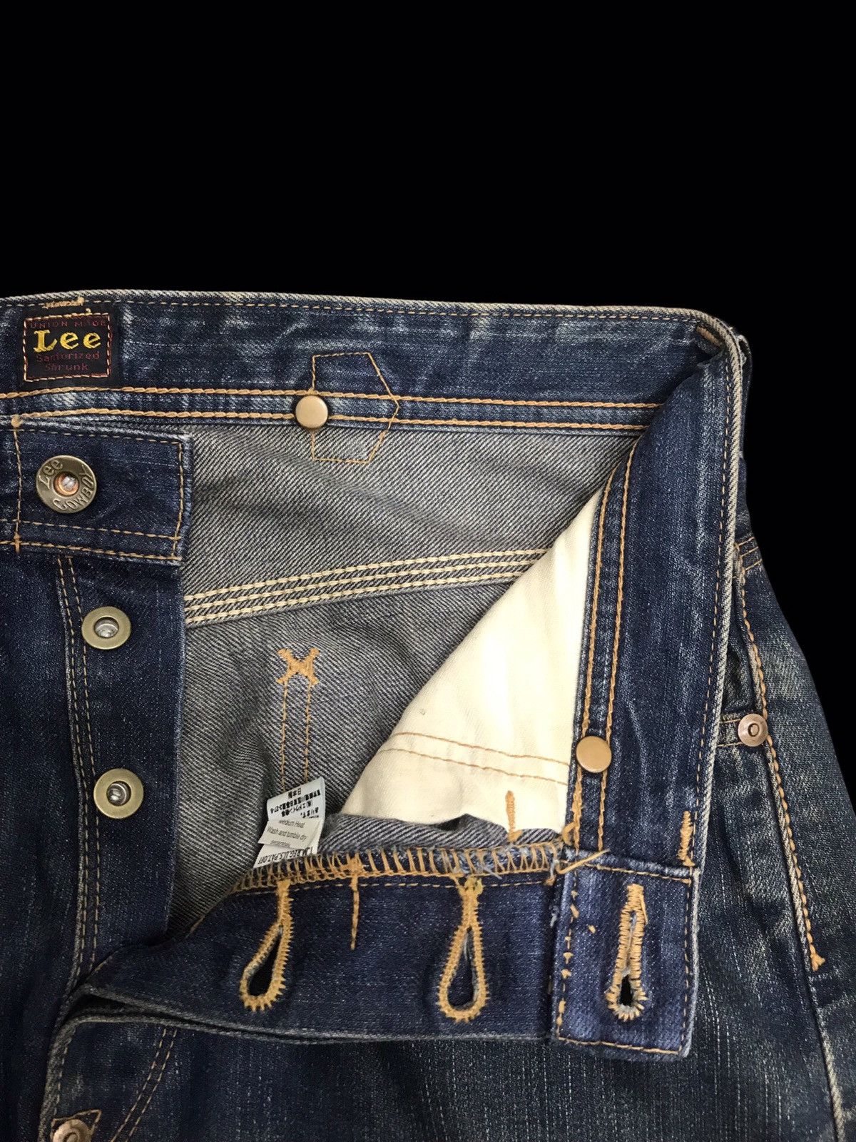 Lee 💥90s Style💥Lee COWBOY Selvedge Cinch Back Faded Denim F127 Size US 29 - 7 Thumbnail