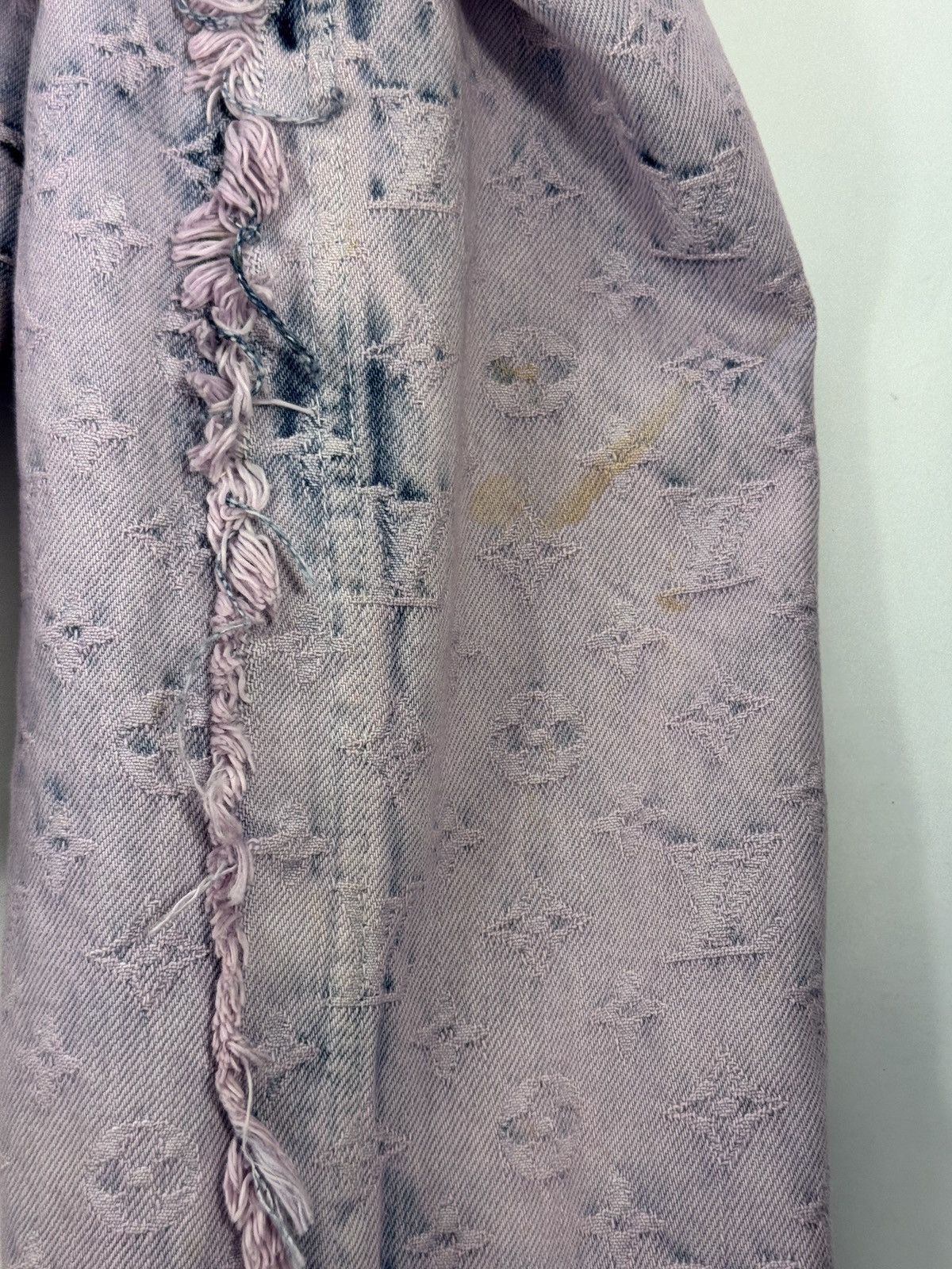 Louis Vuitton 2023 Lavender Fringed Monogram Boyhood Denim Jacket Size US M / EU 48-50 / 2 - 5 Thumbnail