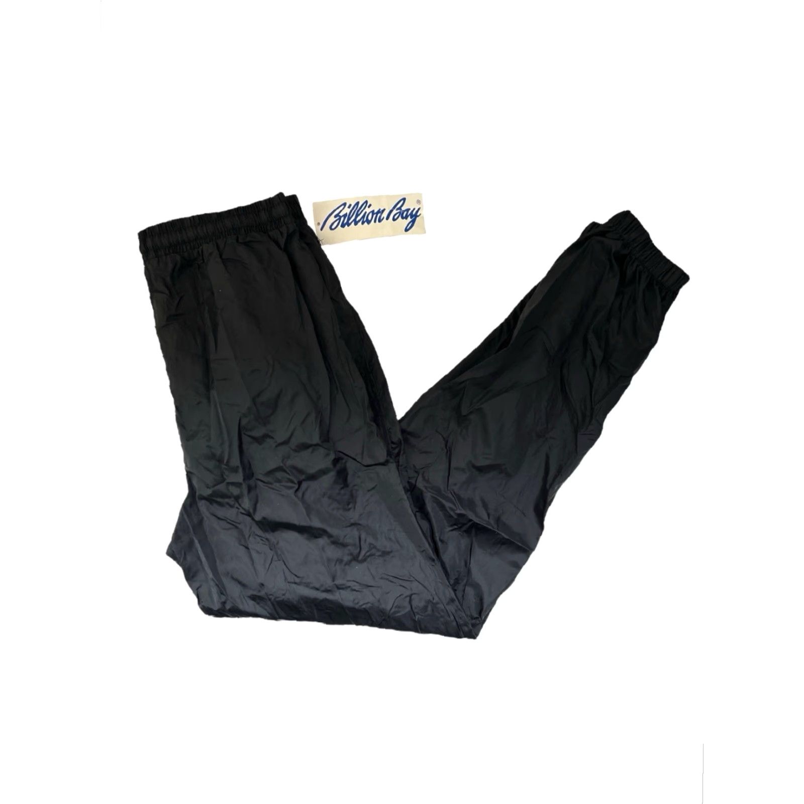 Vintage VINTAGE Billion Bay Windbreaker Pants Mens M Black Nylon 90s Deadstock NWT Size US 31 - 2 Thumbnail
