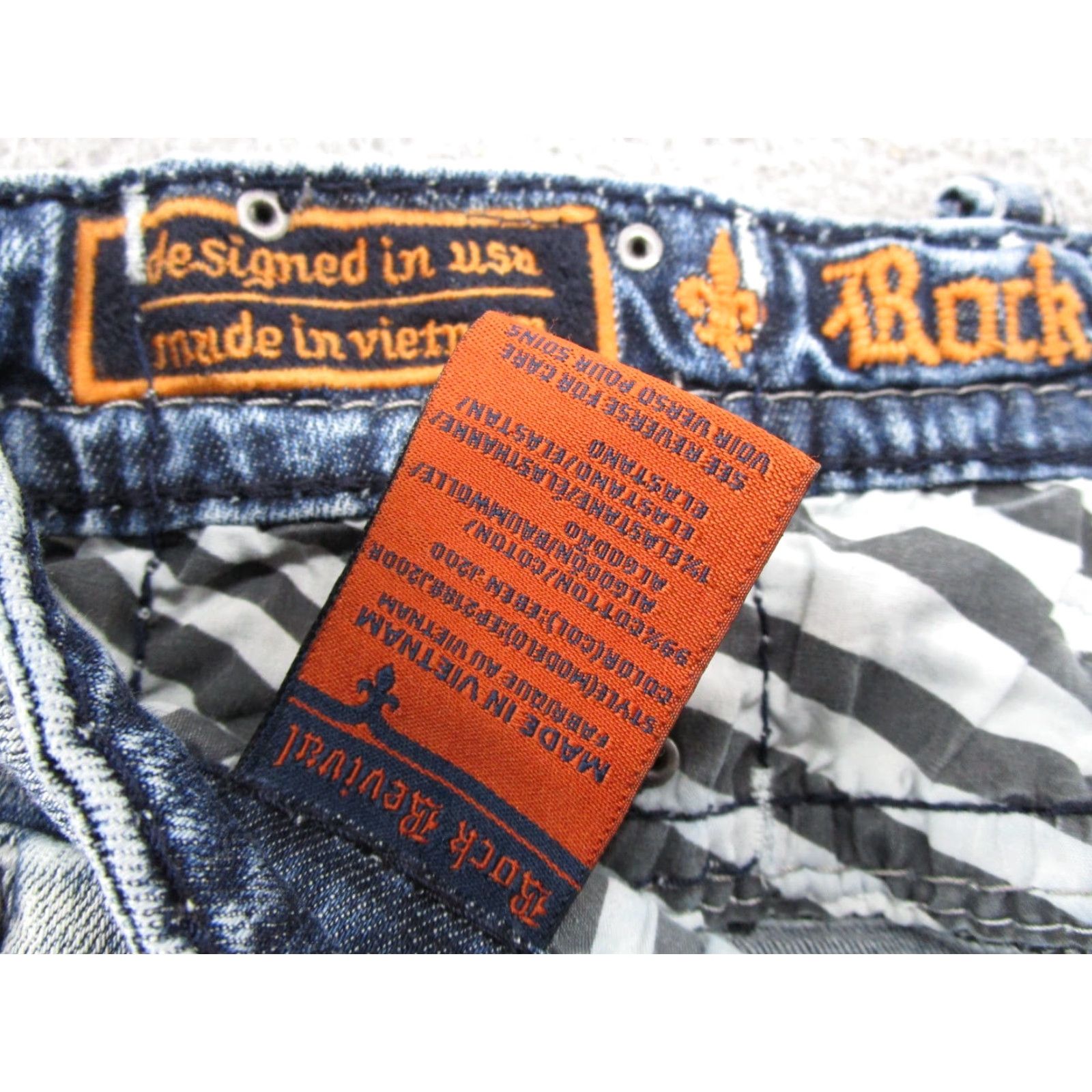 Vintage Rock Revival Eben Jeans Men’s 32x31.5 Straight Distressed Medium Wash Denim Size US 32 / EU 48 - 6 Thumbnail