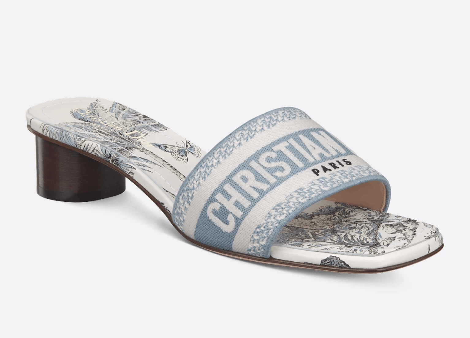 Dior Dior Dway Heeled Slide White TDJ Palms Logo Heel Sandal 41.5 Size US 11.5 / IT 41.5 - 1 Thumbnail
