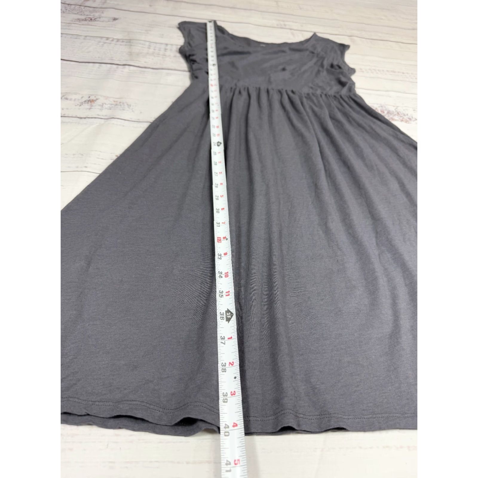 Vintage Garnet Hill Gray Sleeveless Dress Fit & Flare Casual Stretch Lined Sz 10 Size L / US 10 / IT 46 - 5 Thumbnail