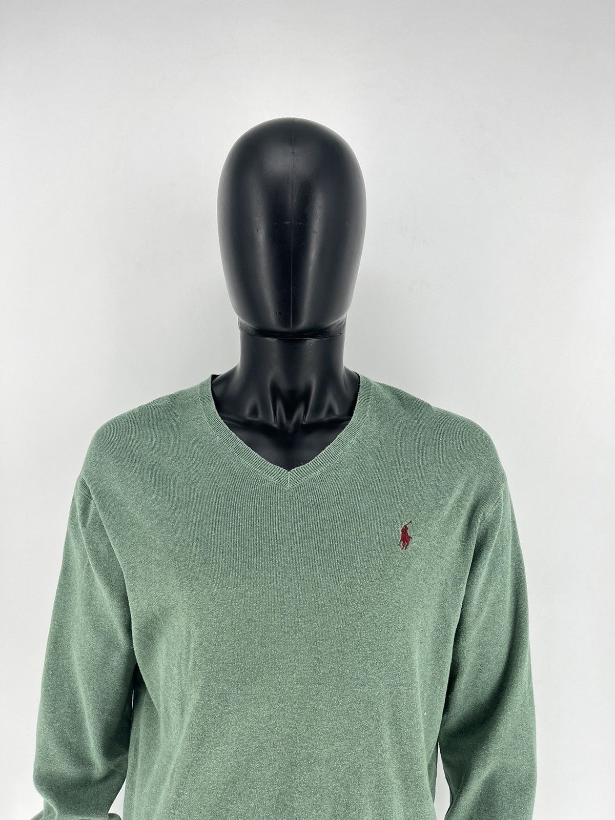 Polo Ralph Lauren × Ralph Lauren × Vintage Vintage Polo Ralph Lauren V-Neck Sweater 90s Green Size US L / EU 52-54 / 3 - 1 Thumbnail