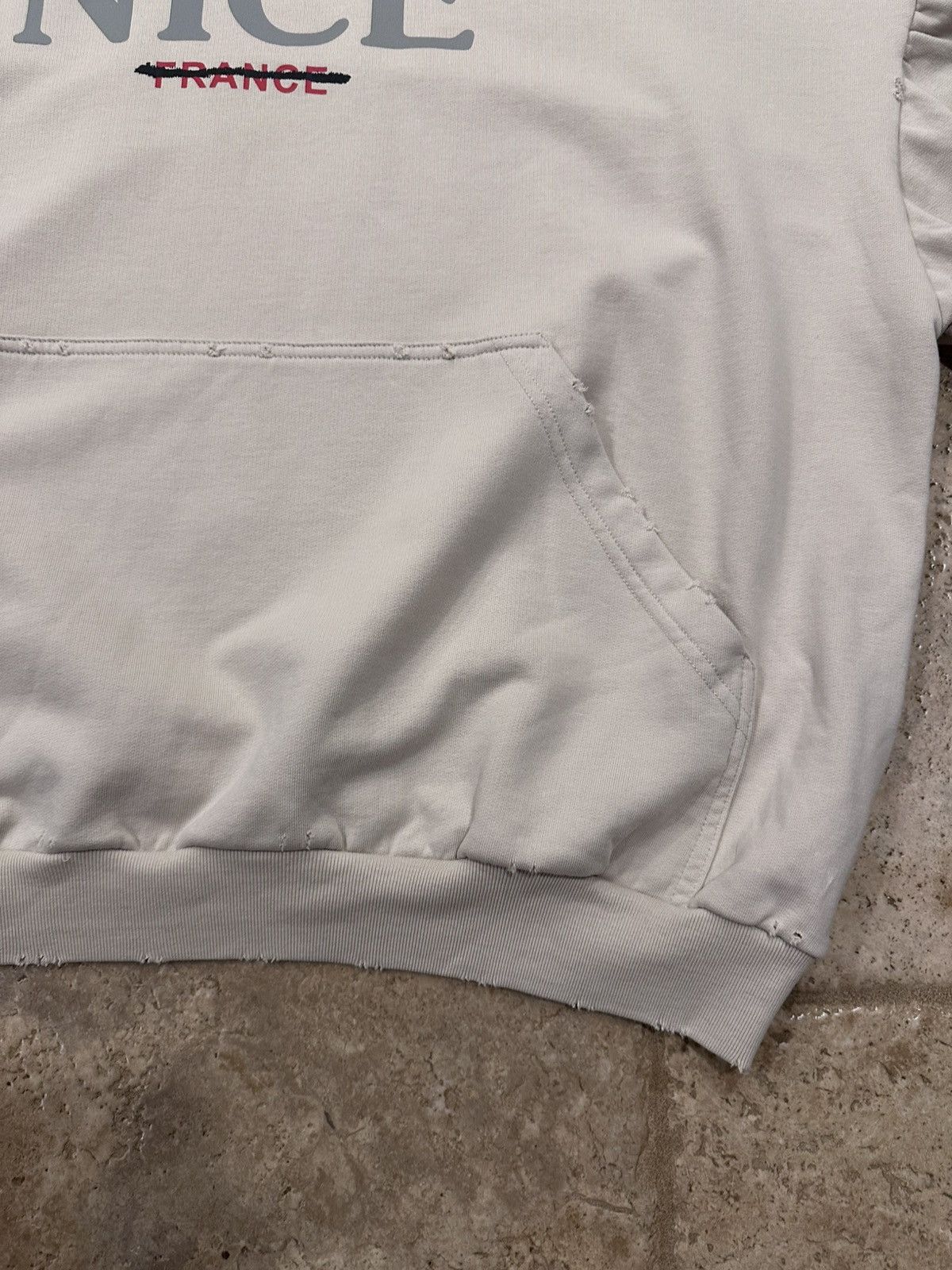 Balenciaga Balenciaga “Be Nice” Light Biege 2023 Distressed Hoodie Size US XL / EU 56 / 4 - 6 Thumbnail