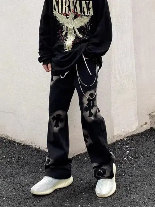 Japanese Brand × Jean vintage street cross print jeans Size US 32 / EU 48 - 2 Thumbnail