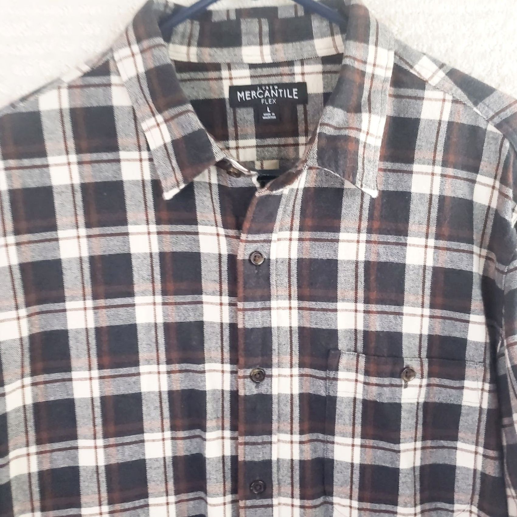 J.Crew J.CREW Mercantile Flex Shirt Men L Multicolor Plaid Flannel Button-Up, Long Sleeve, Cotton Spandex, Classic Fit, Elbow Pads, Pockets, Casual Wear Size US L / EU 52-54 / 3 - 4 Thumbnail