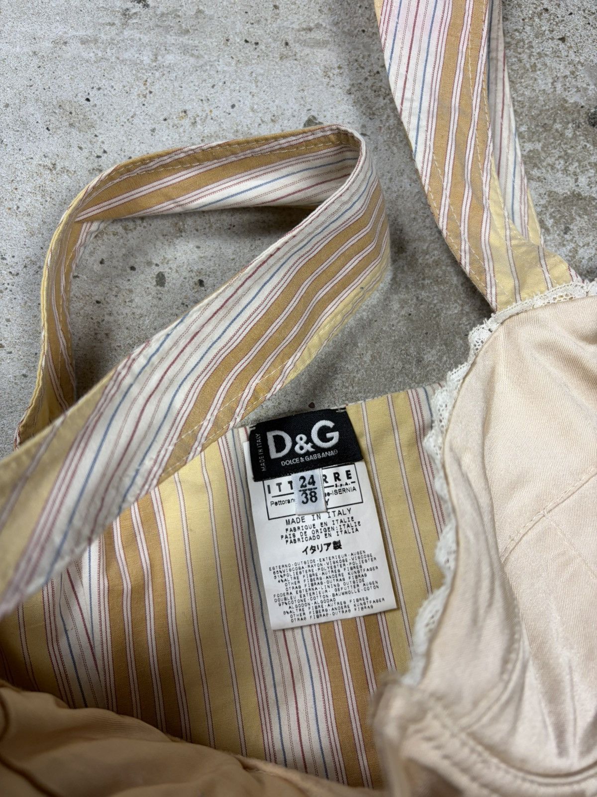 Dolce & Gabbana Vintage 2000s Dolce & Gabbana Lace Up Corset Top Striped Size XS / US 0-2 / IT 36-38 - 8 Thumbnail