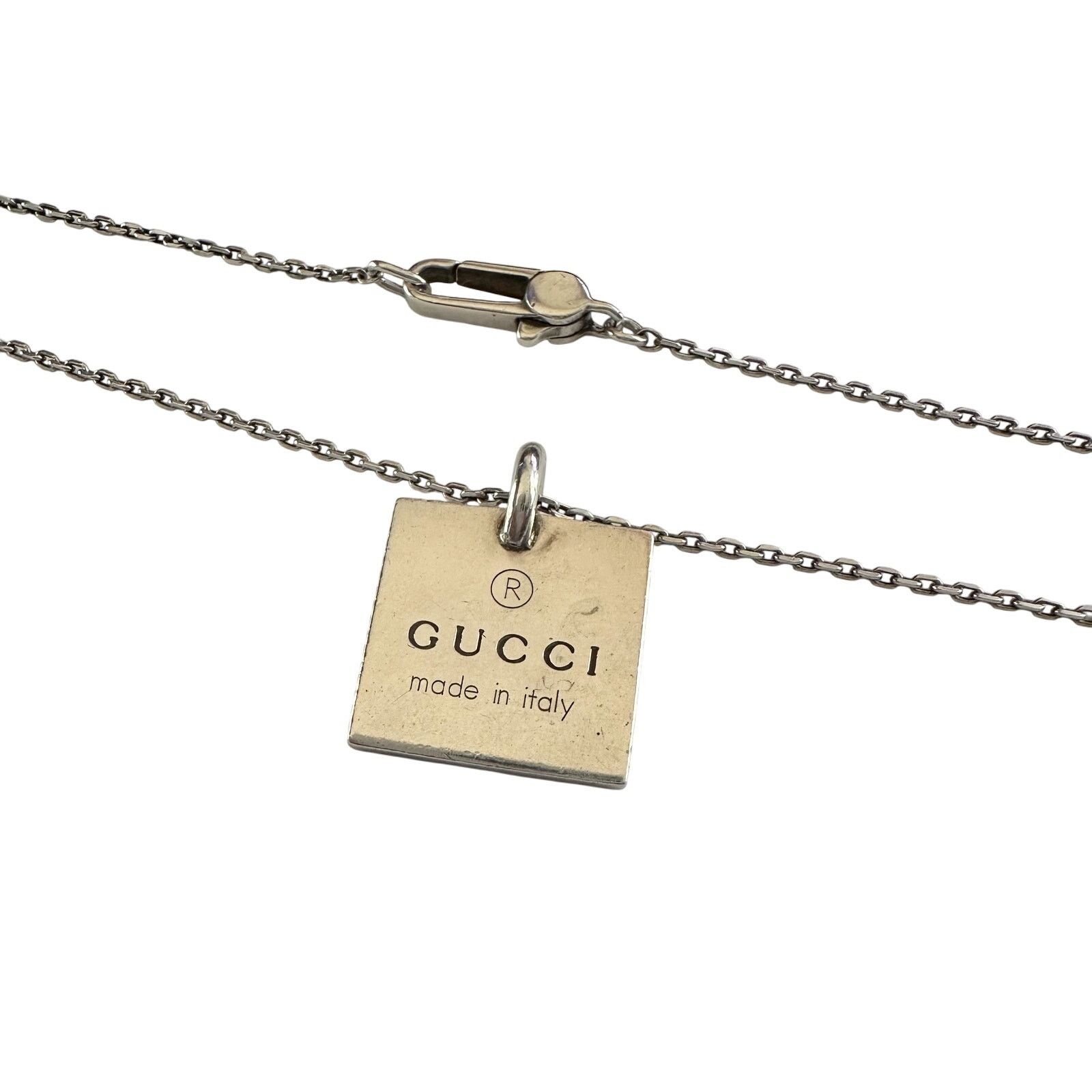 Gucci Gucci Logo Square Pendant on 19" Chain Size ONE SIZE - 3 Thumbnail
