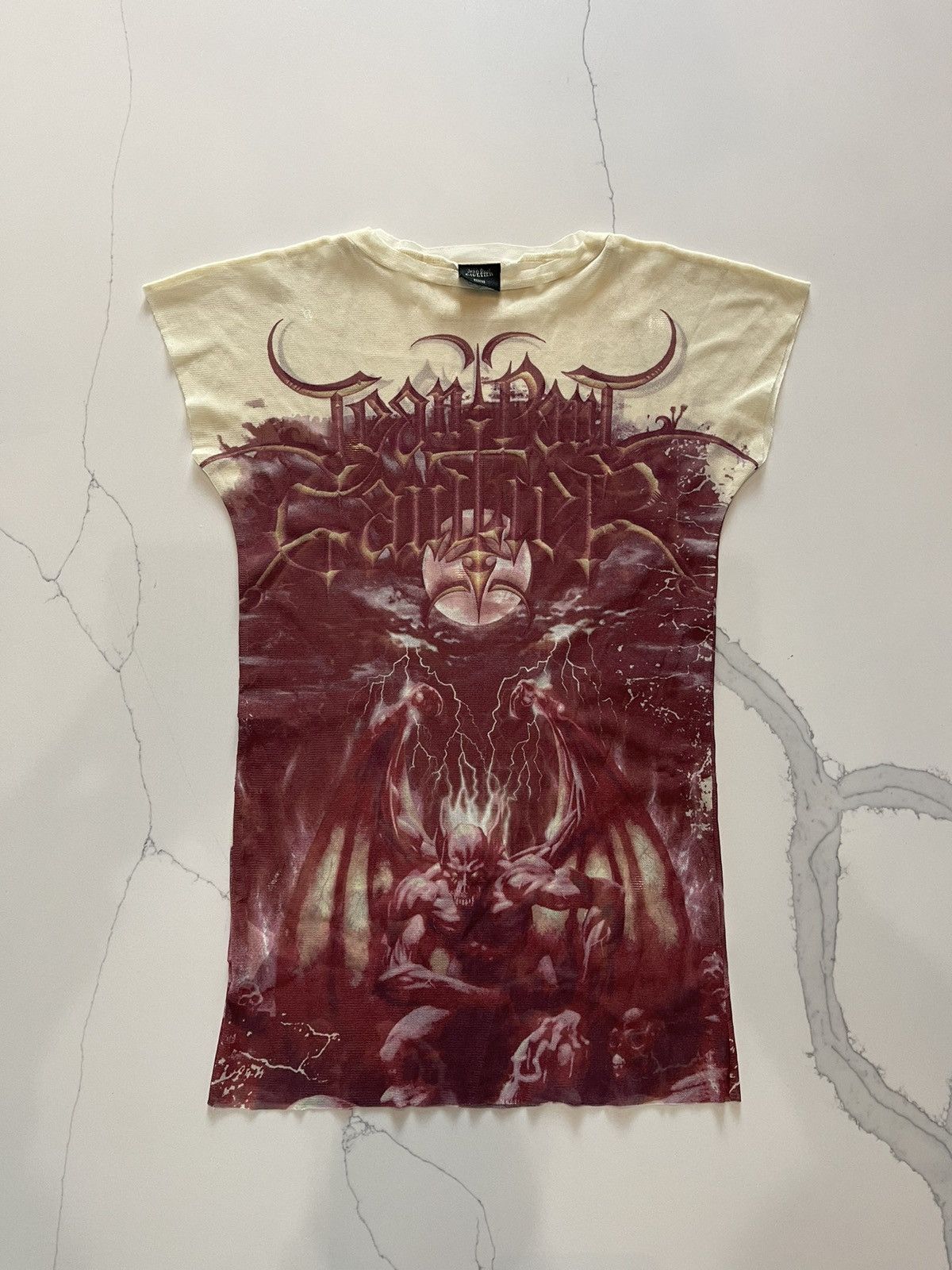 S/S 2001 Jean Paul Gaultier satan demon devil sheer mesh tank top