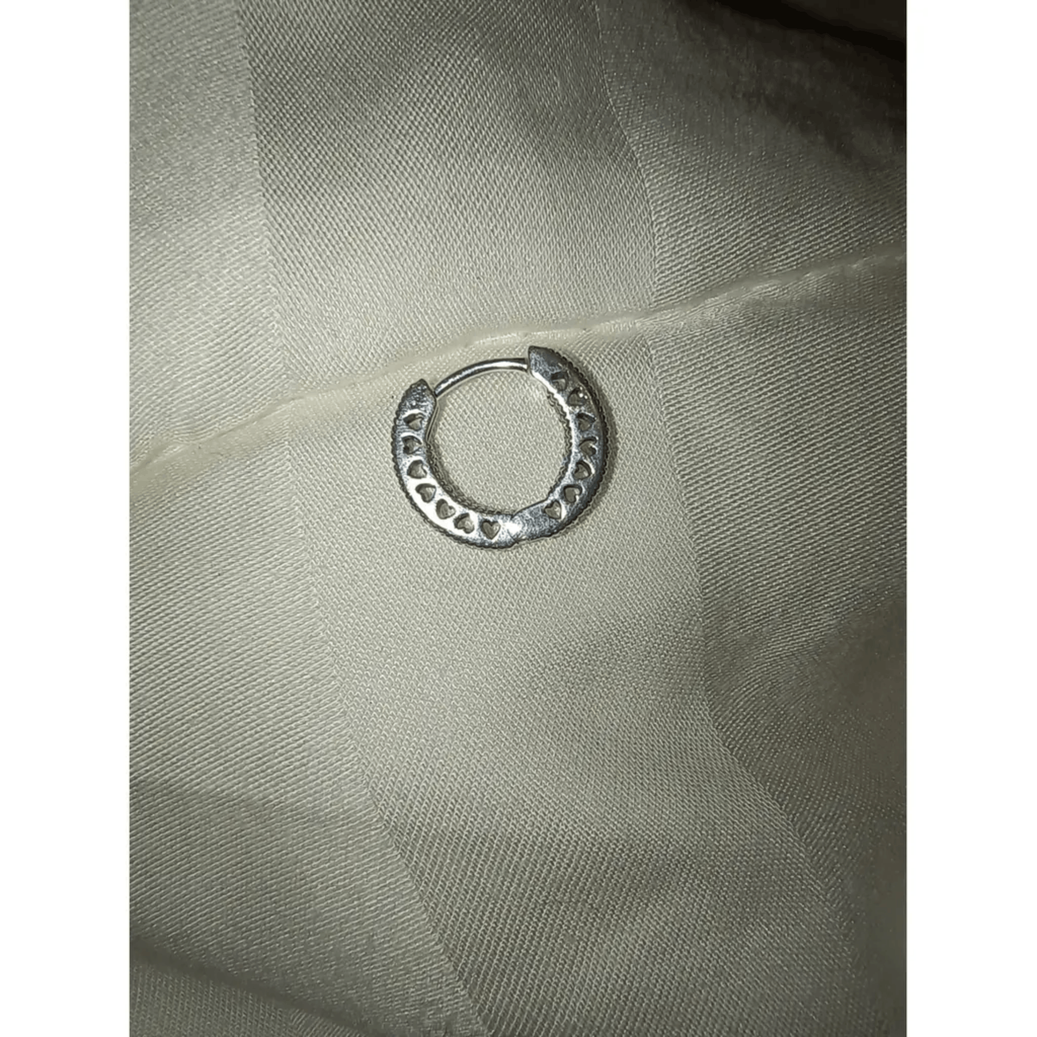 pandora Pandora Silver Hoop Earrings with Heart Cutouts Size ONE SIZE - 1 Thumbnail